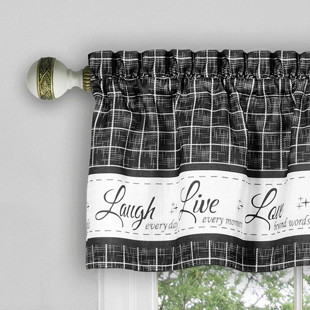 Live, Love, Laugh Window Curtain Tier Pair and Valance Set