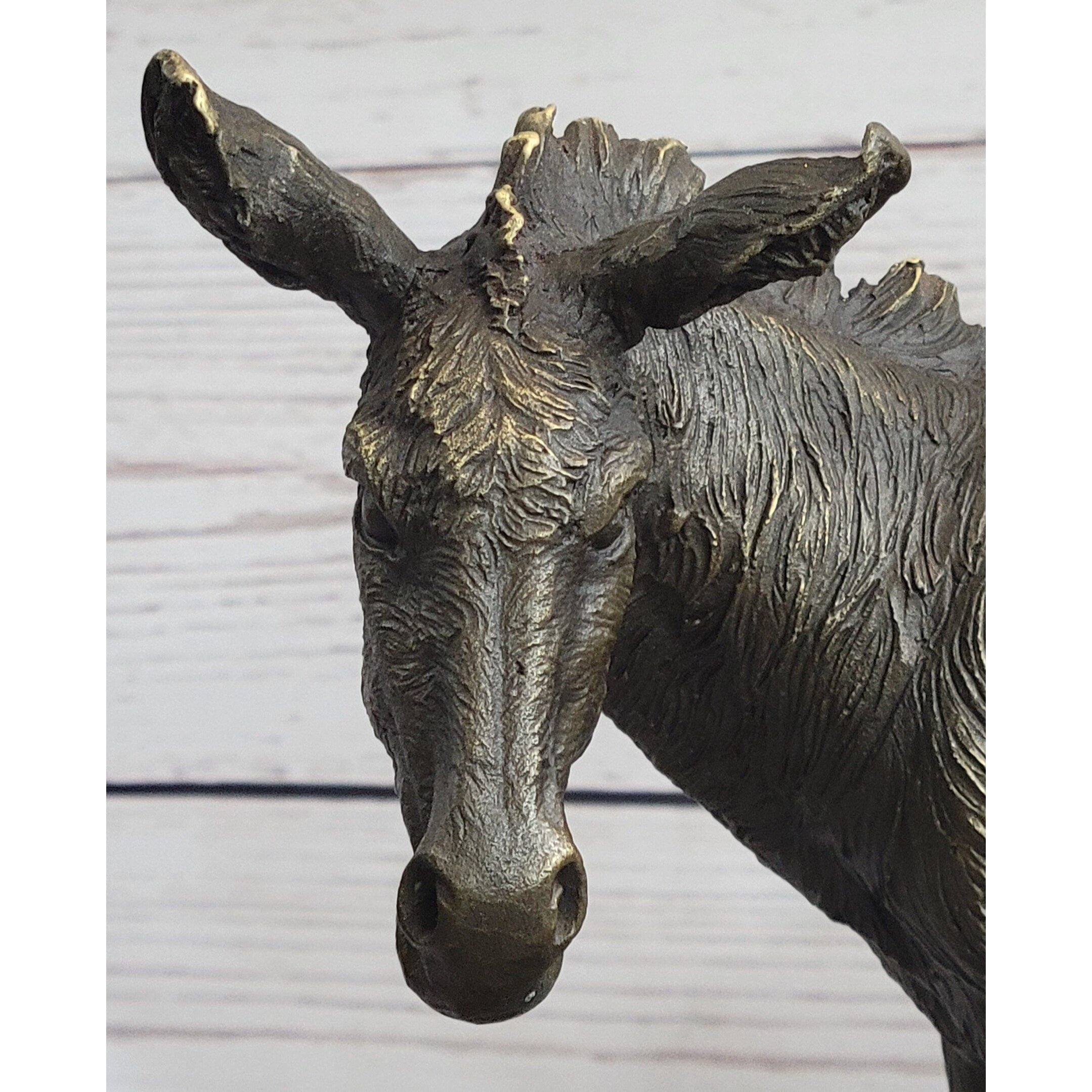 Donkey Mule Bronze Statue Sculpture Figure On Marble Base Signed Barye