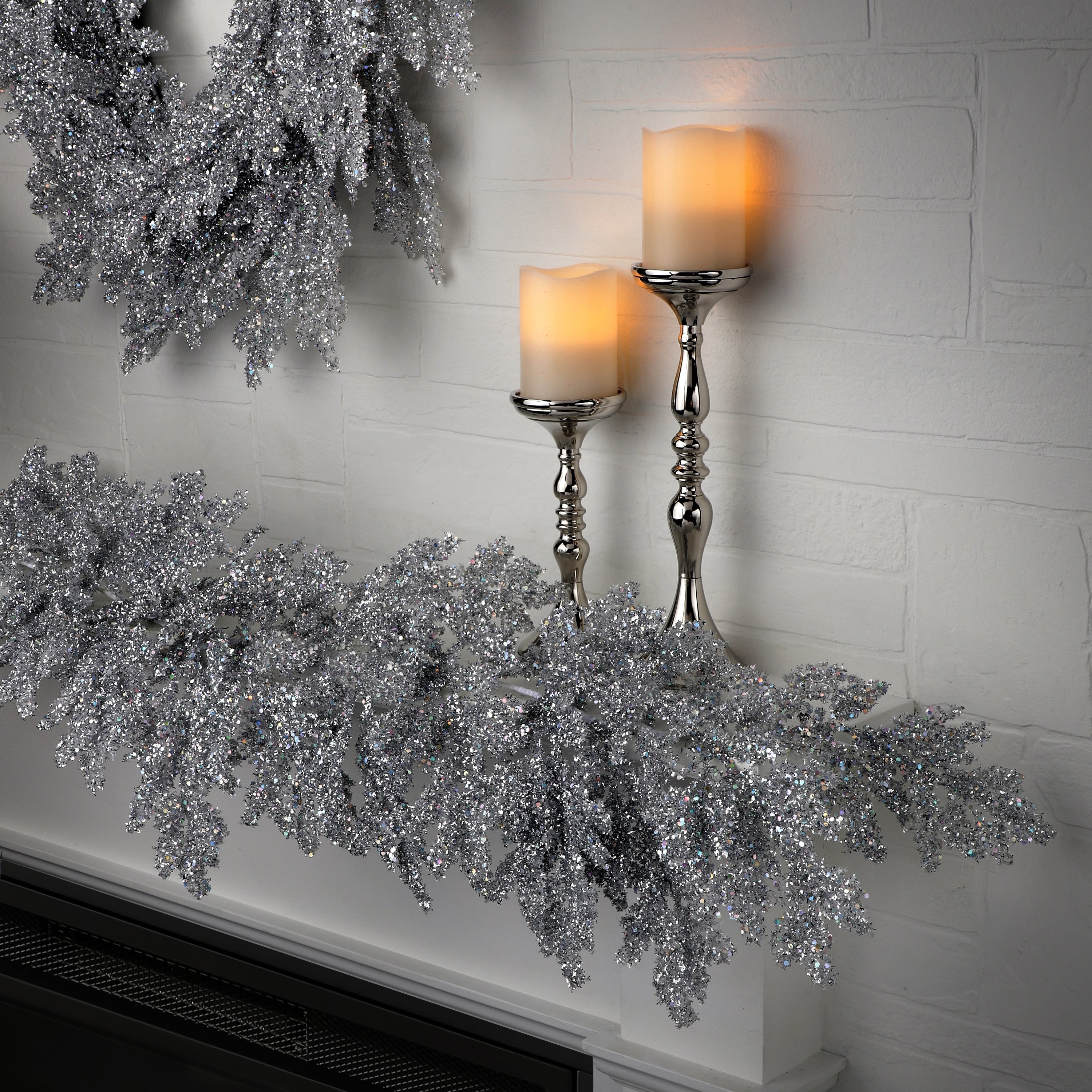 48 Lazer Glitter Pine Garland - Silvee - 48