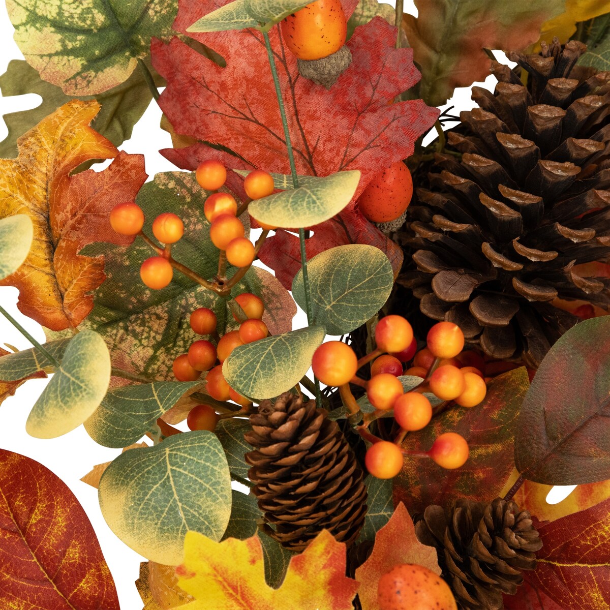 Berries and Pinecones Artificial Fall Harvest Wreath - 26 - Unlit