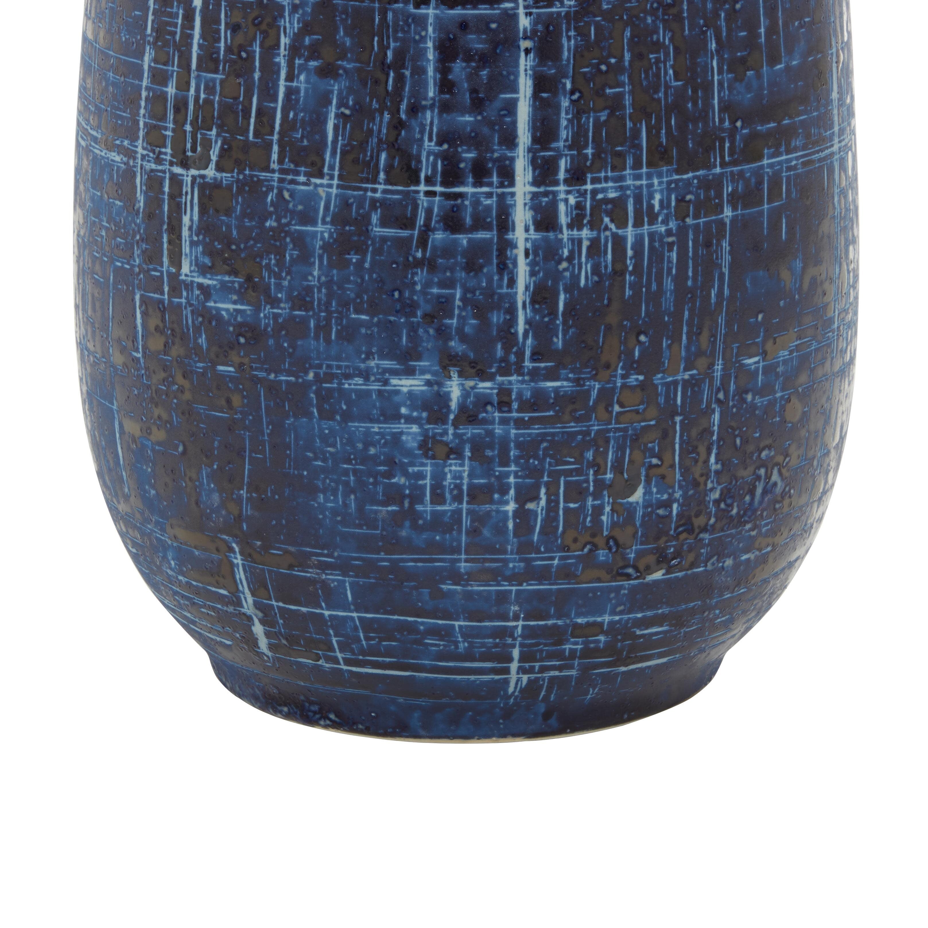 Ceramic Decorative Vase with Handles - Blue - Roche River Decor