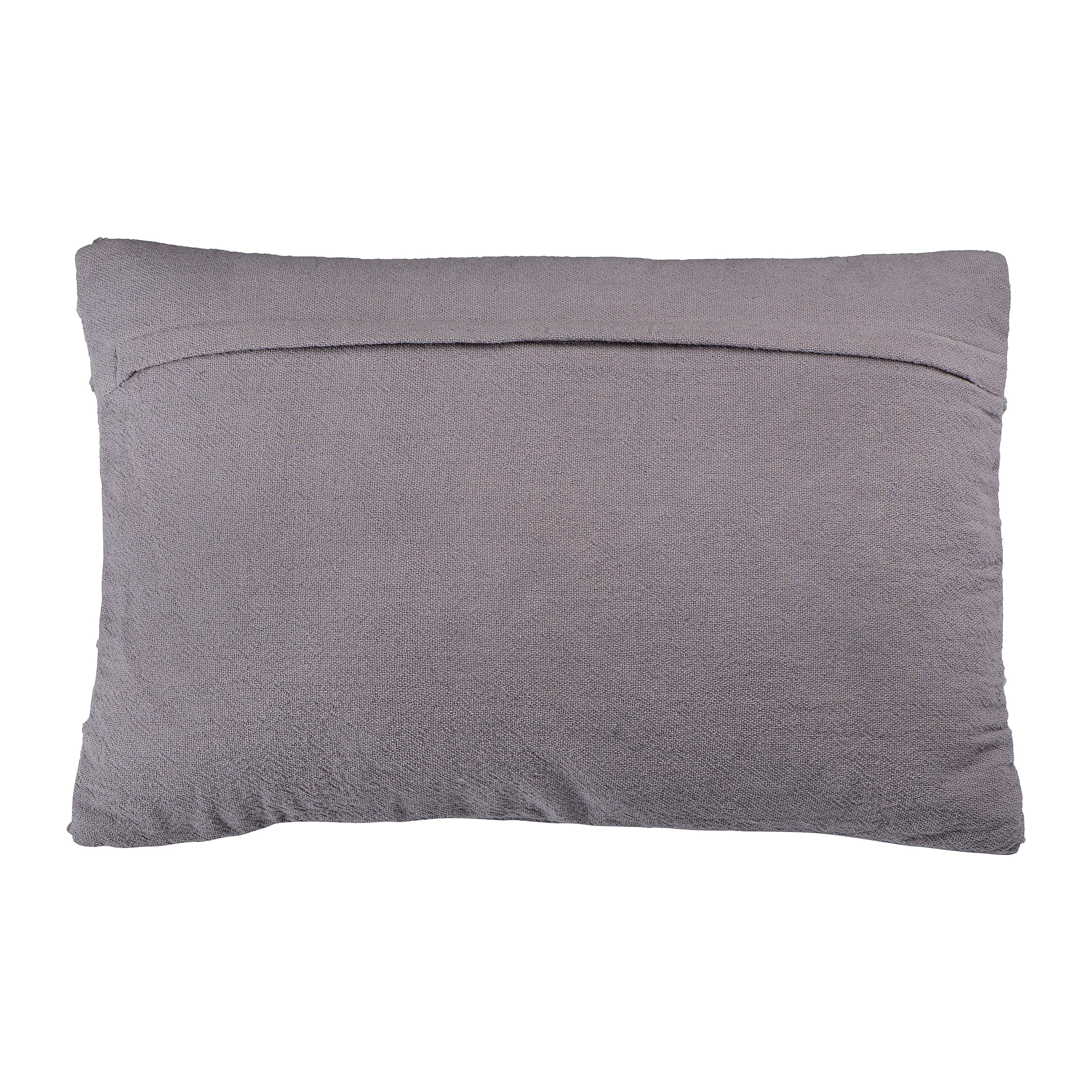 Embroidered Cotton Geometric Lumbar Pillow