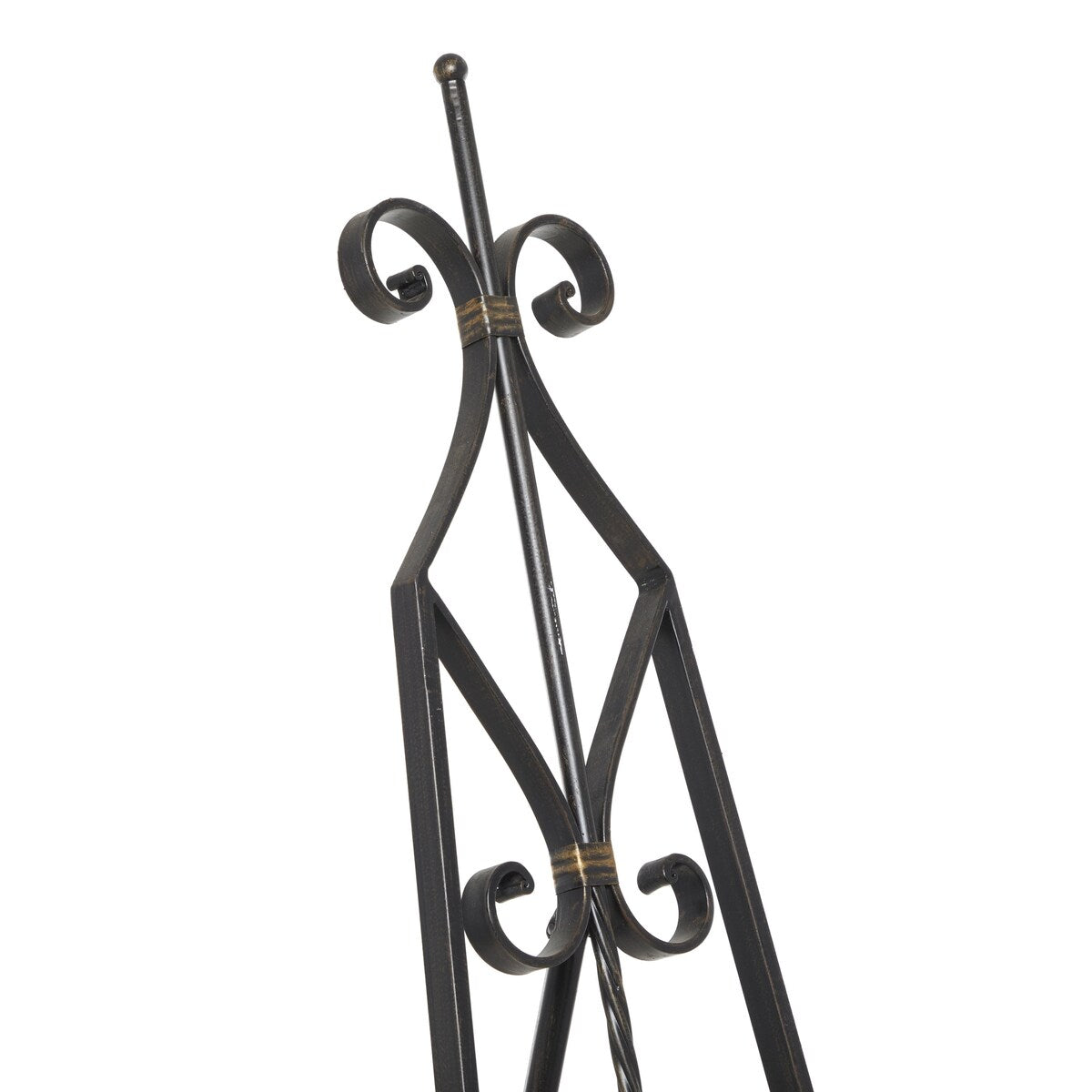 Metal Scroll Tall Adjustable Display Easel with Gold Accents - Black - Roche River Decor