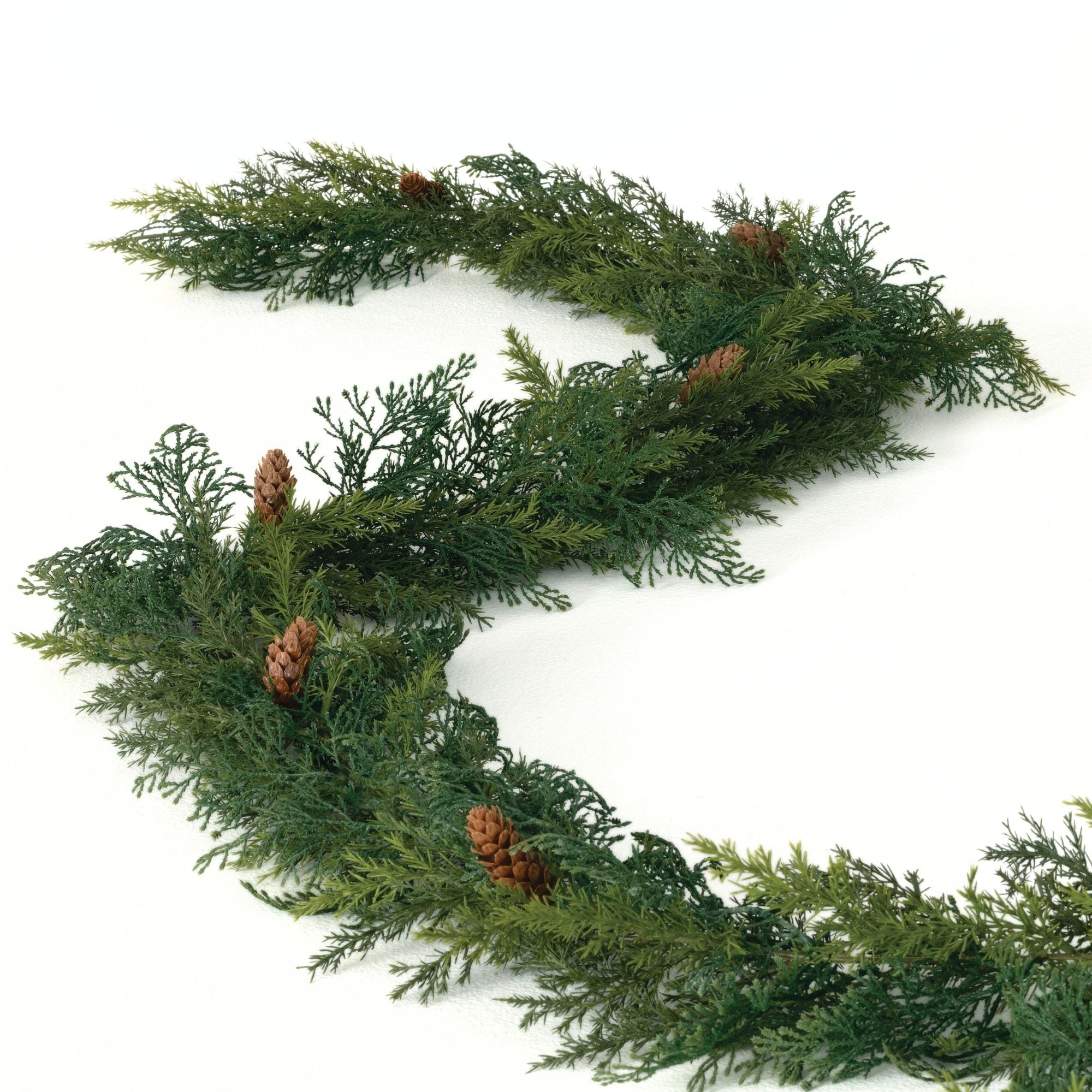 Sullivans Artificial 9' Arborvitae Cedar Christmas Garland, Green, Indoor Christmas Decor