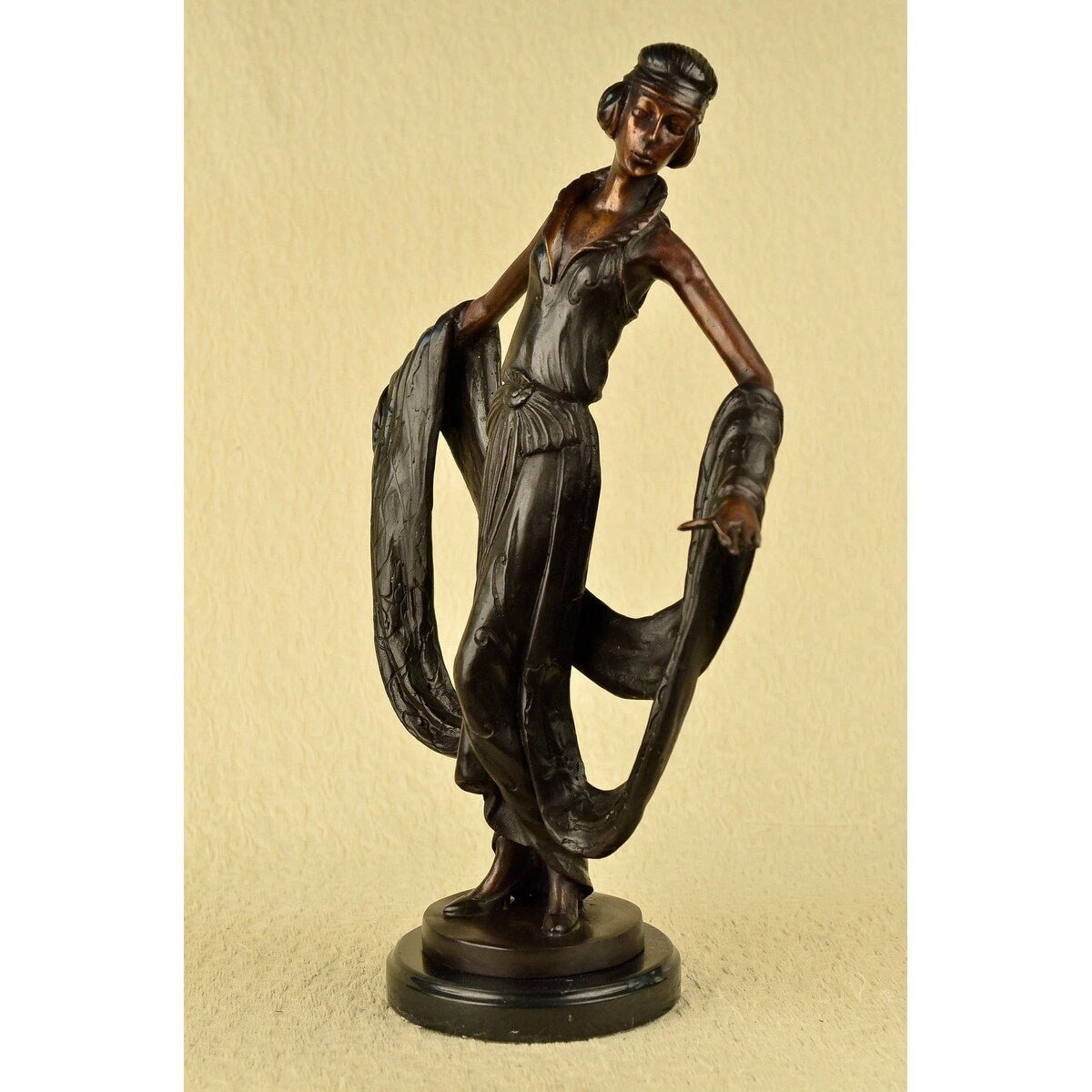 HandmadeVintage Rep. Theatre Actress Bronze Statue Dancer Singer Art Sculpture