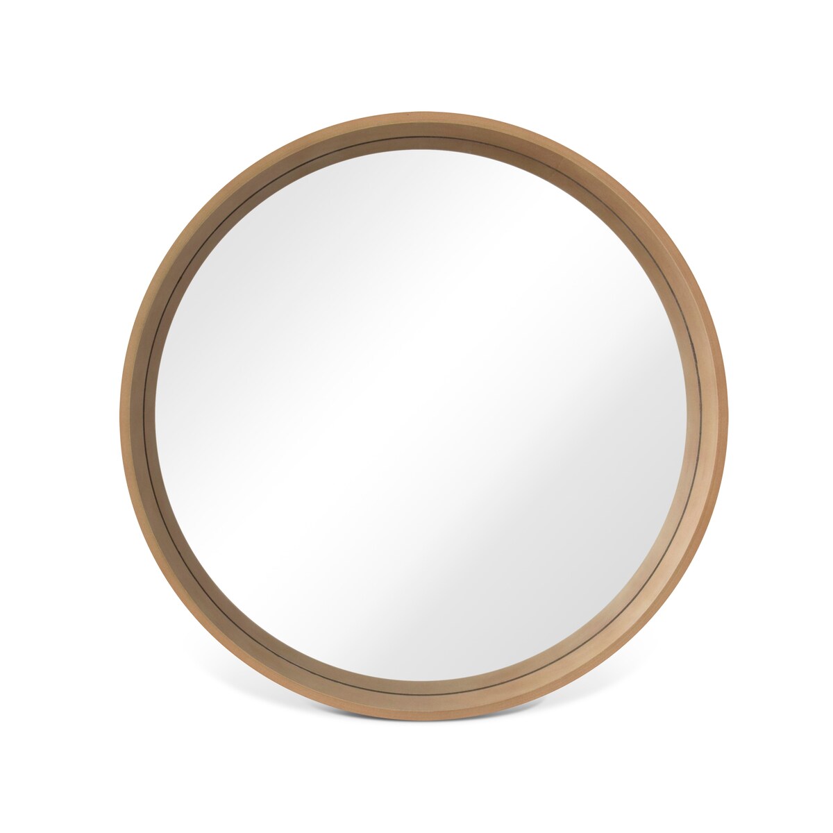 Classic Wooden Frame Farmhouse Round Wall Mirror