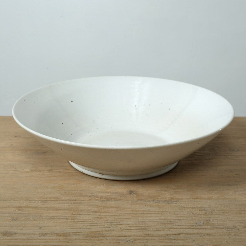 17 Wide Decorative Bowl White Glazed