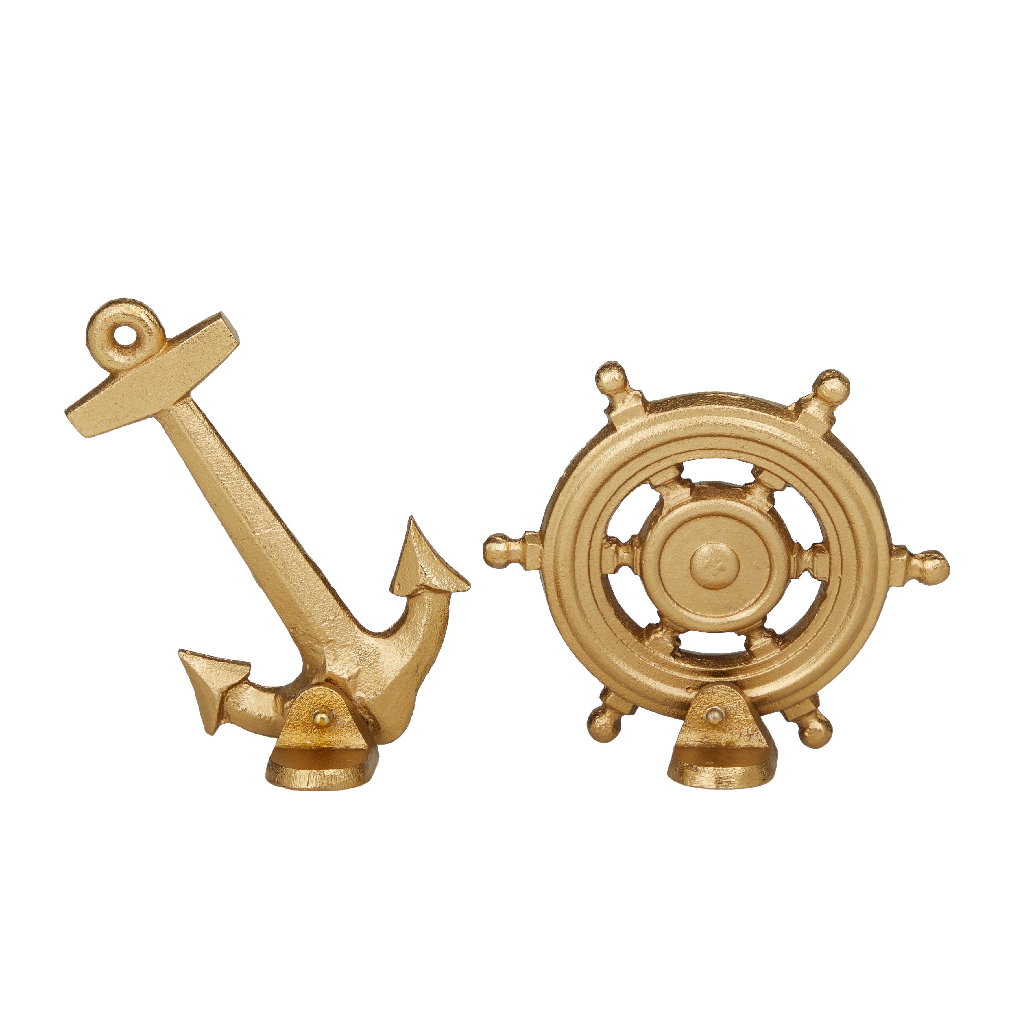 Gold Aluminum Nautical Ship Sculpture (Set of 2) - S/2 6, 7H