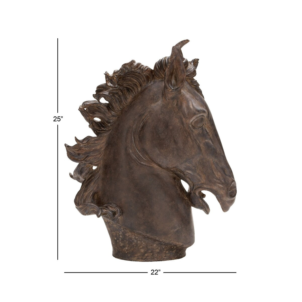 Polystone Horse Decorative Sculpture - Brown - Roche River Decor