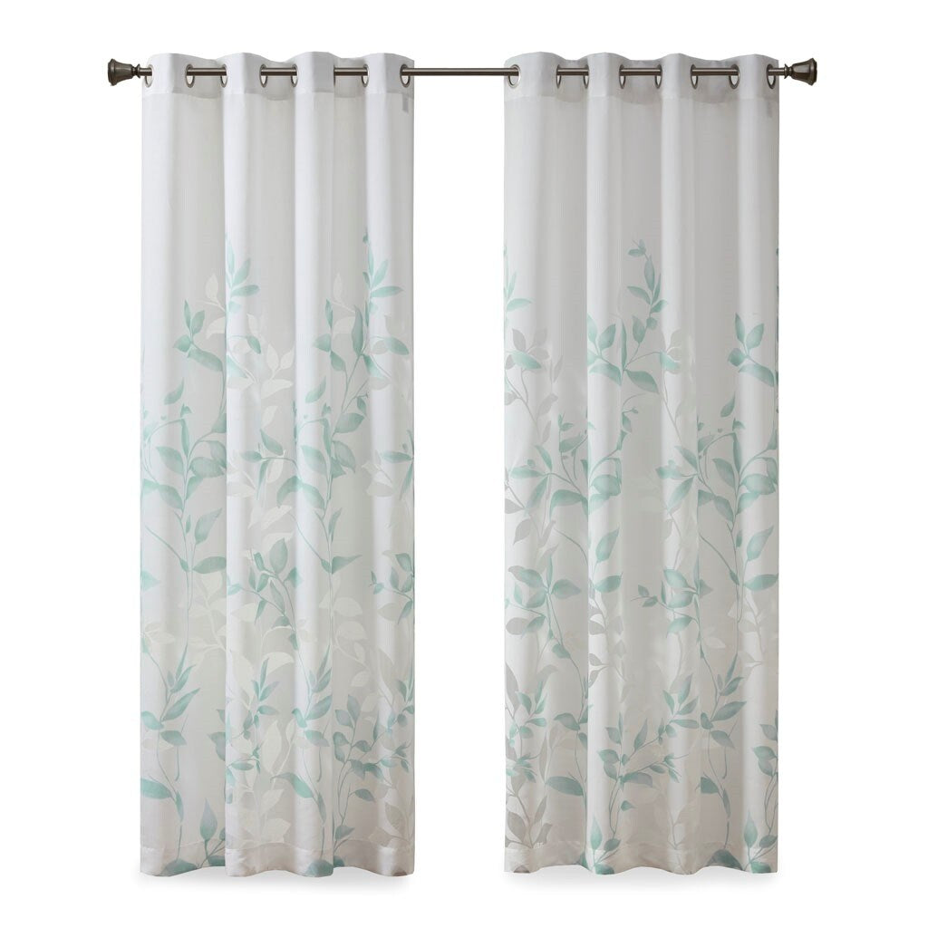 Burnout Printed Curtain Panel Pair