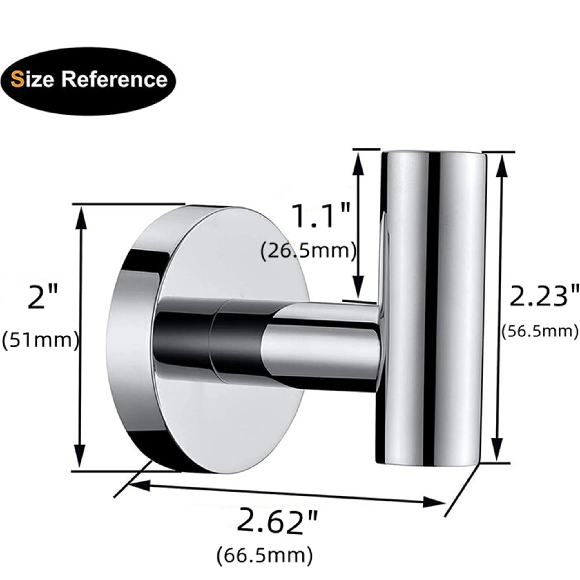 Bathroom Robe Hook Round Towel Hook in 304 Stainless Steel