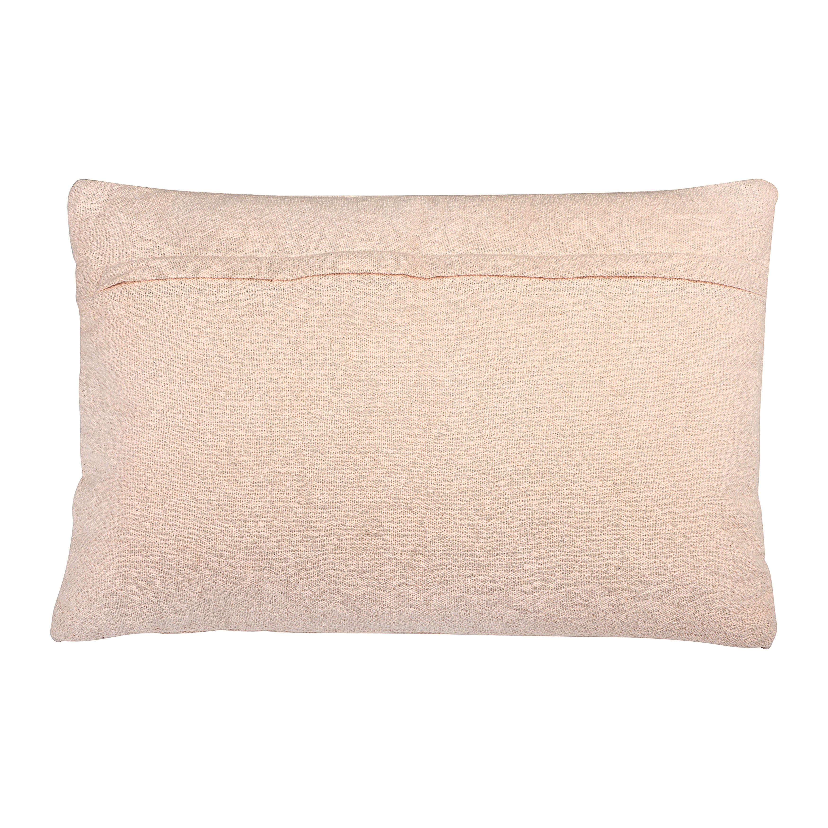 Embroidered Cotton Geometric Lumbar Pillow