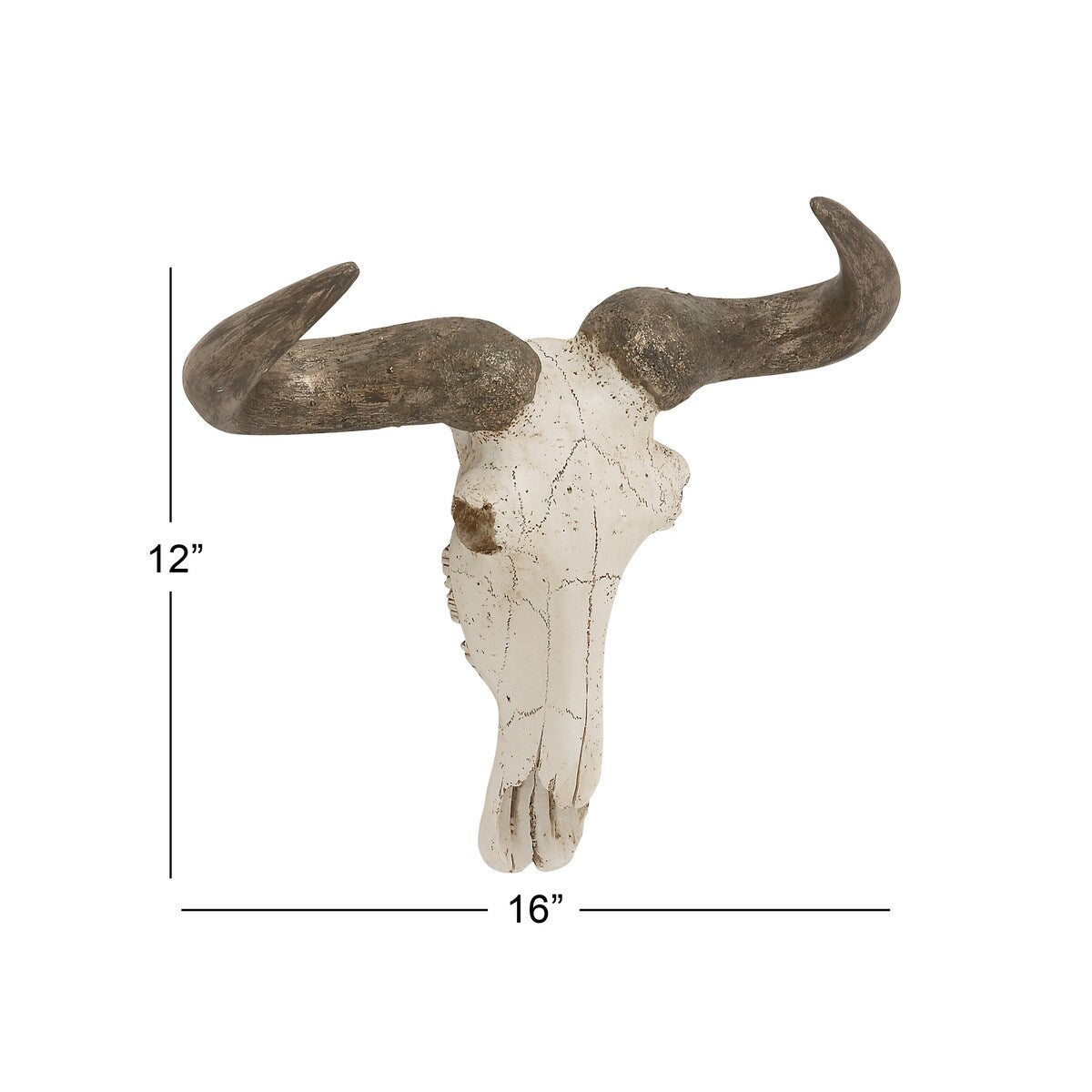 Polystone Cow Skull Home Wall Decor - White - Roche River Decor