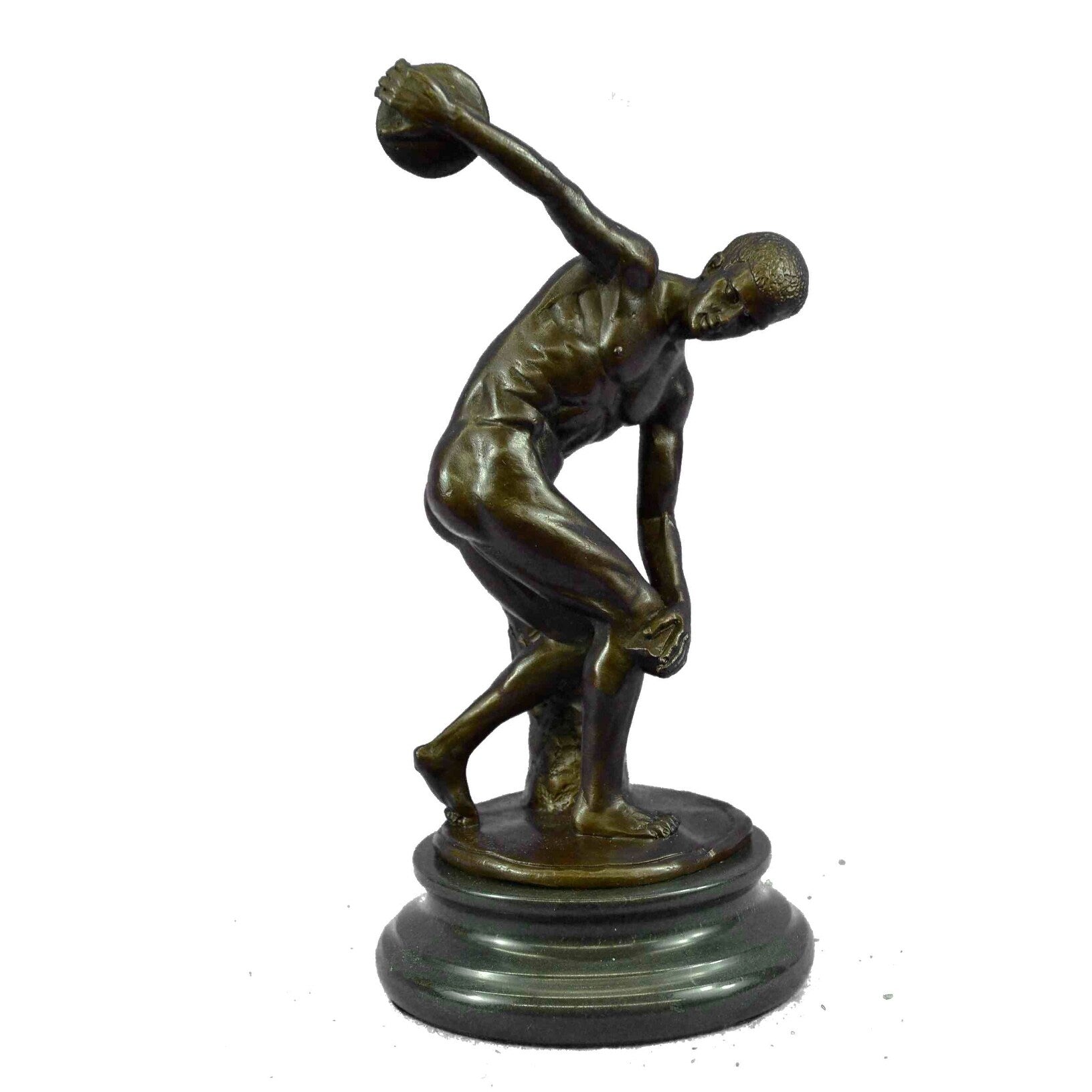 Handmade Myron Bronze Sculpture Man Throwing Disk Statue The Discus Thrower