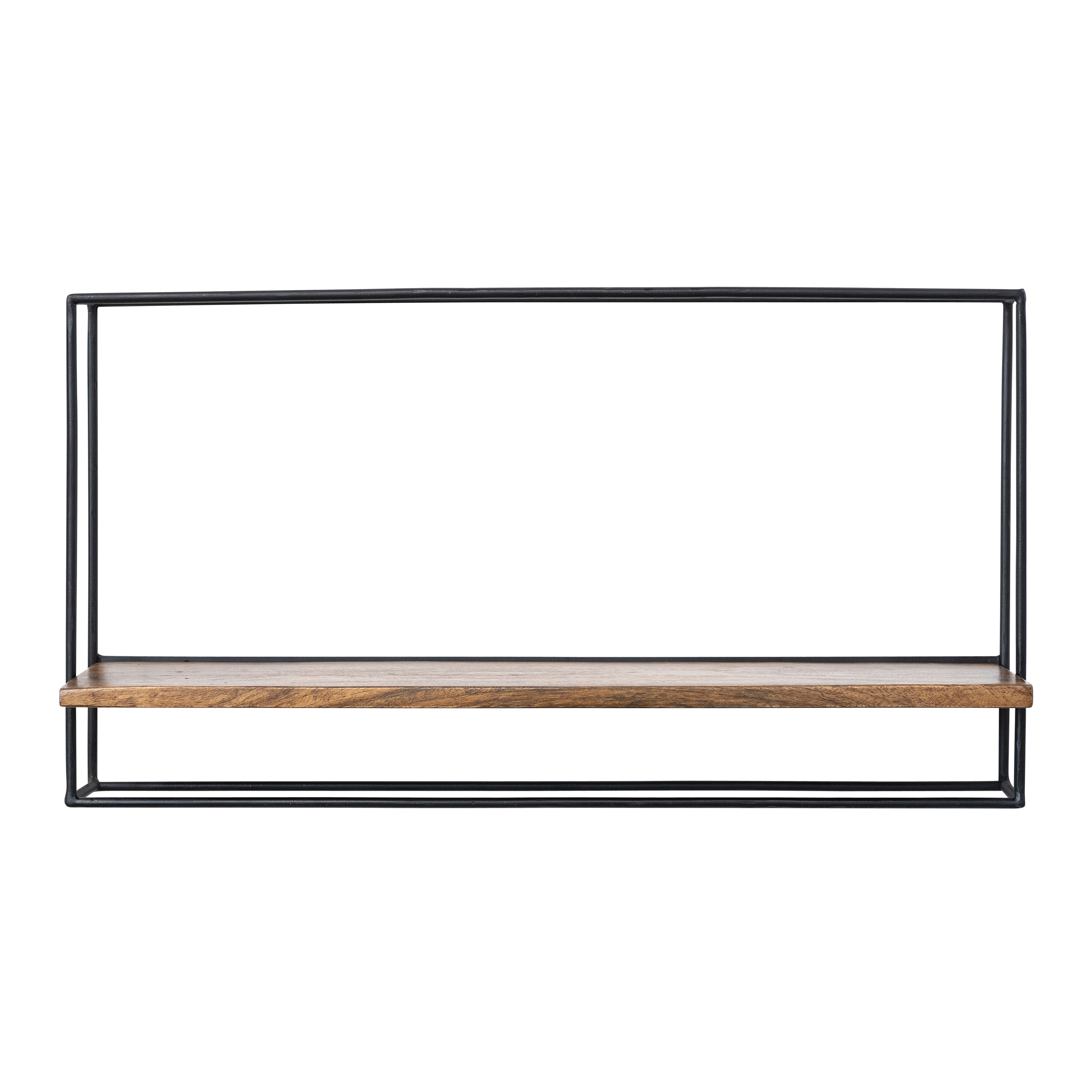 Metal and Wood Wall Shelf - 25.5L x 6.3W x 13.8H