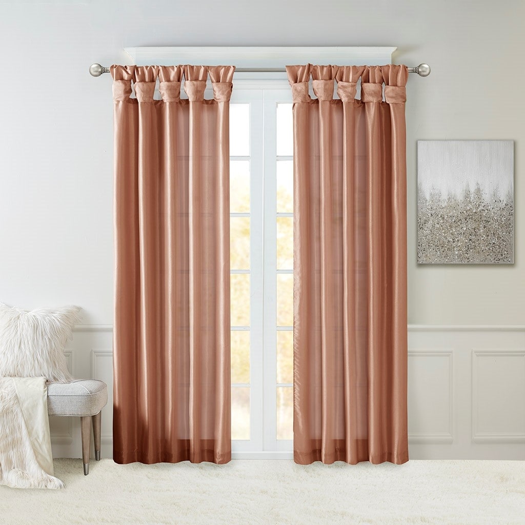 Twist Tab Lined Window Curtain Panel