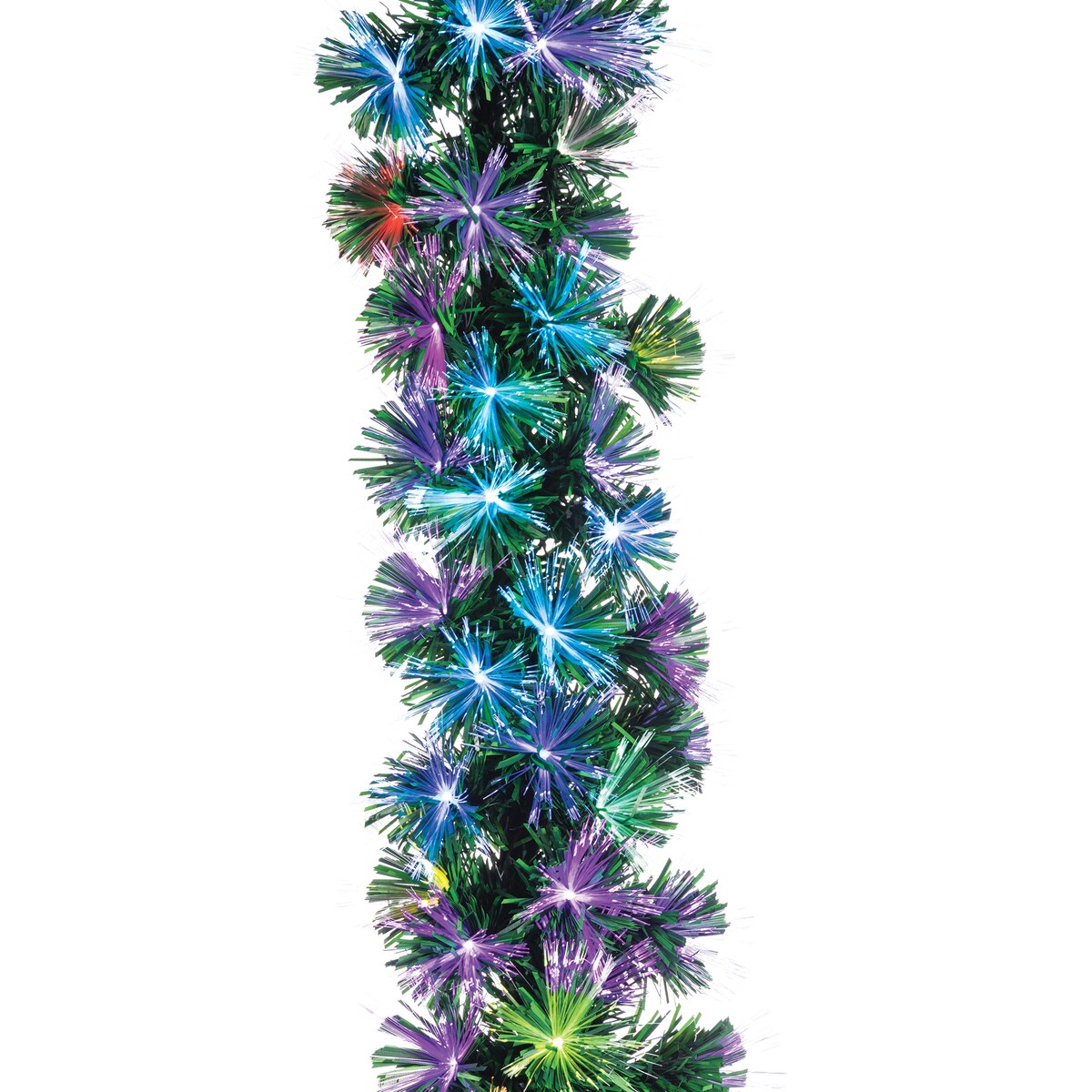 6 ft. Pre Lit Multi Colored LED Fiber Optic Garland - Green