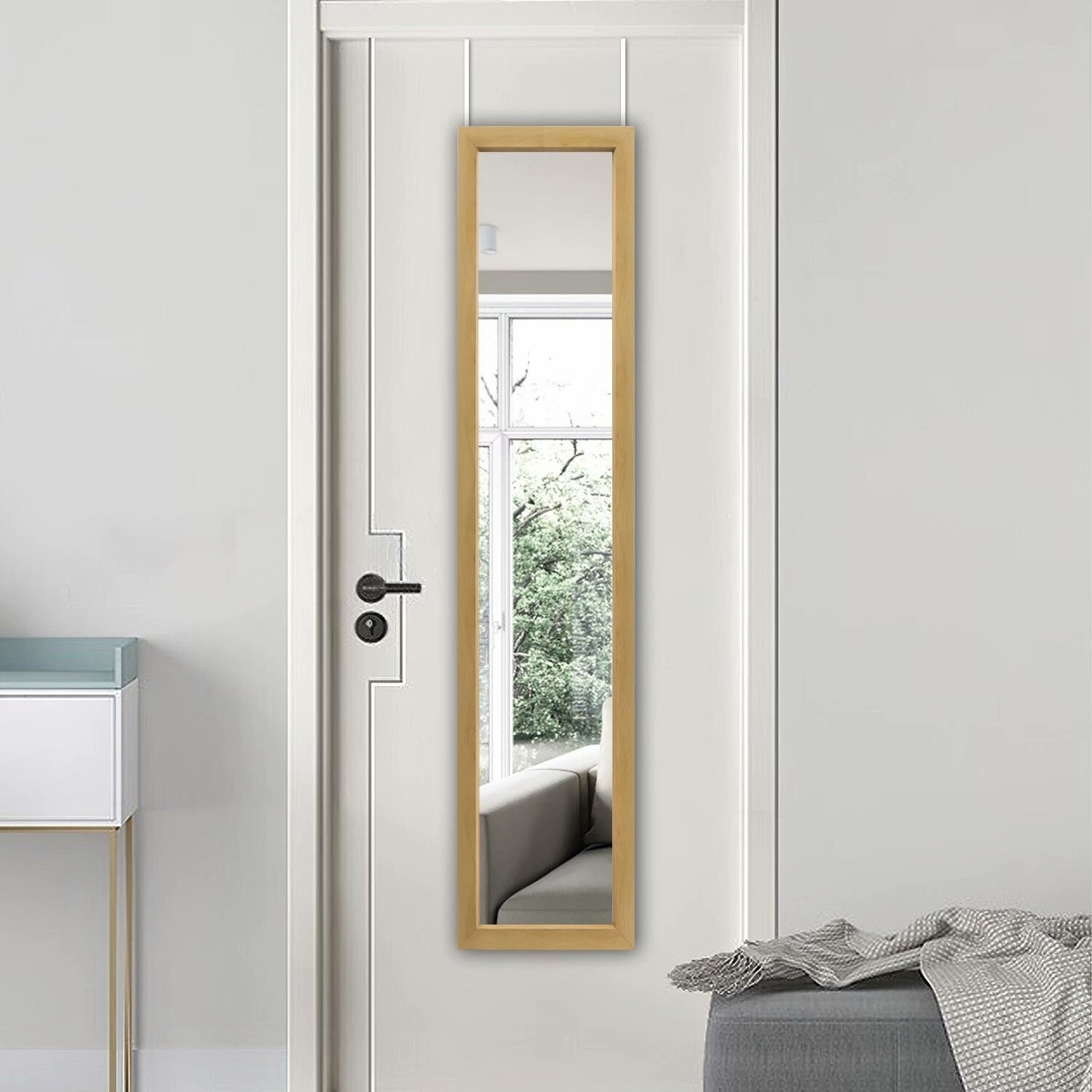 Modern Full-length Rectangular Wall-Mounted Hanging Door Mirror