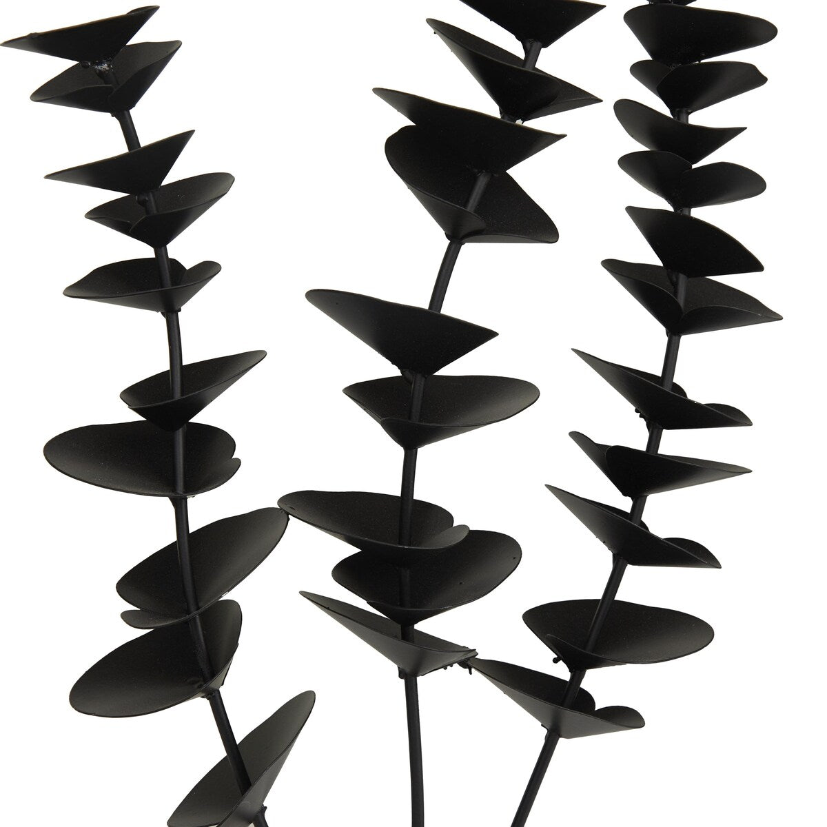 Metal Leaf Decorative Sculpture with Wood Base - Black - Roche River Decor