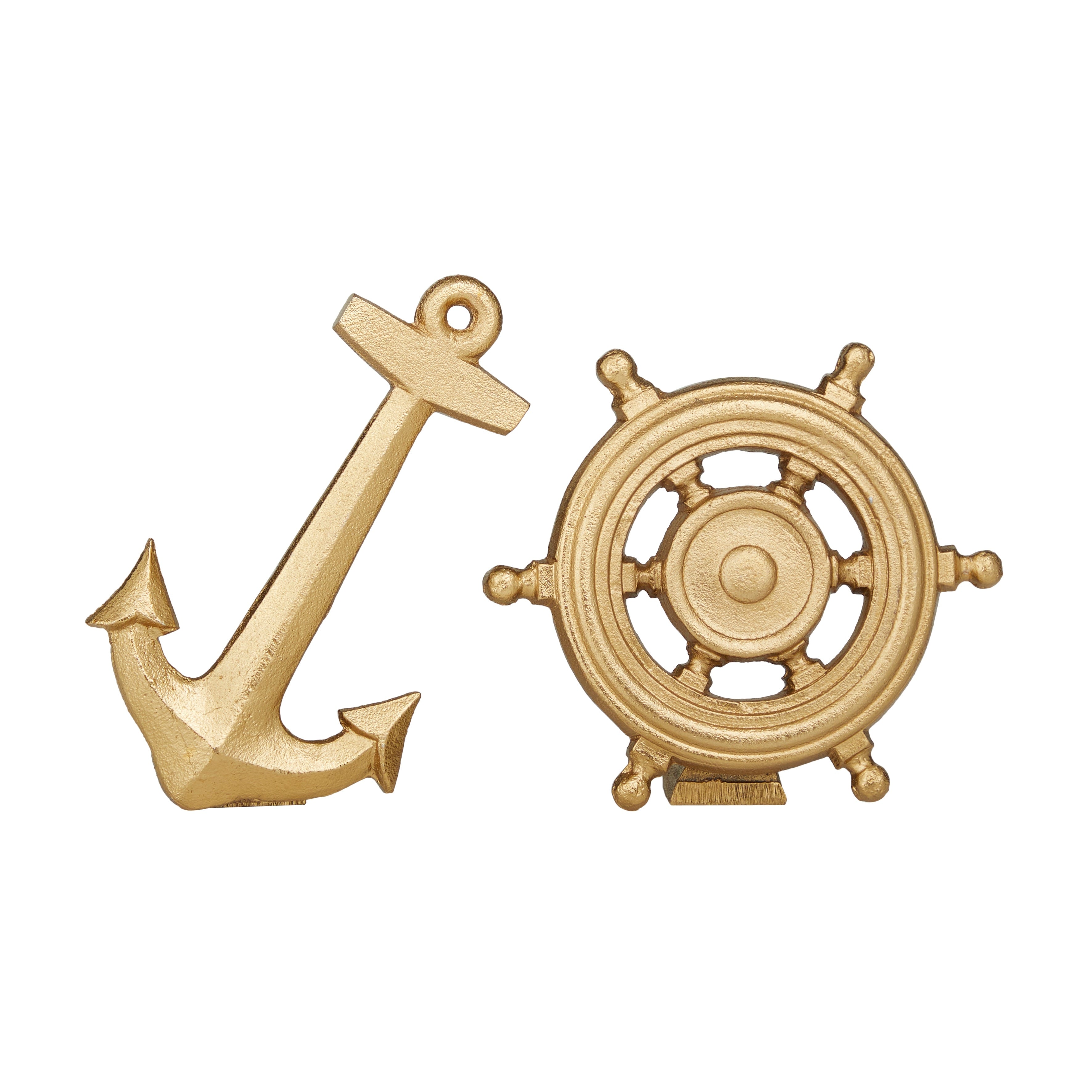 Gold Aluminum Nautical Ship Sculpture (Set of 2) - S/2 6, 7H