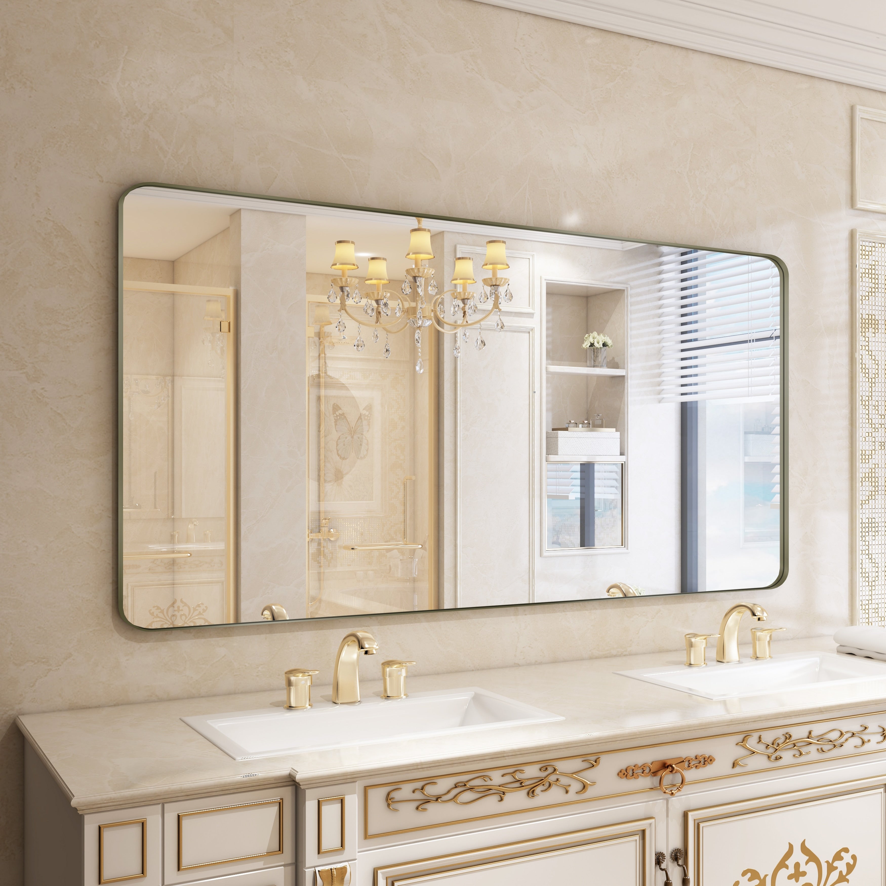 QuivaraView Rectangular Aluminum Framed Bathroom Vanity Mirror