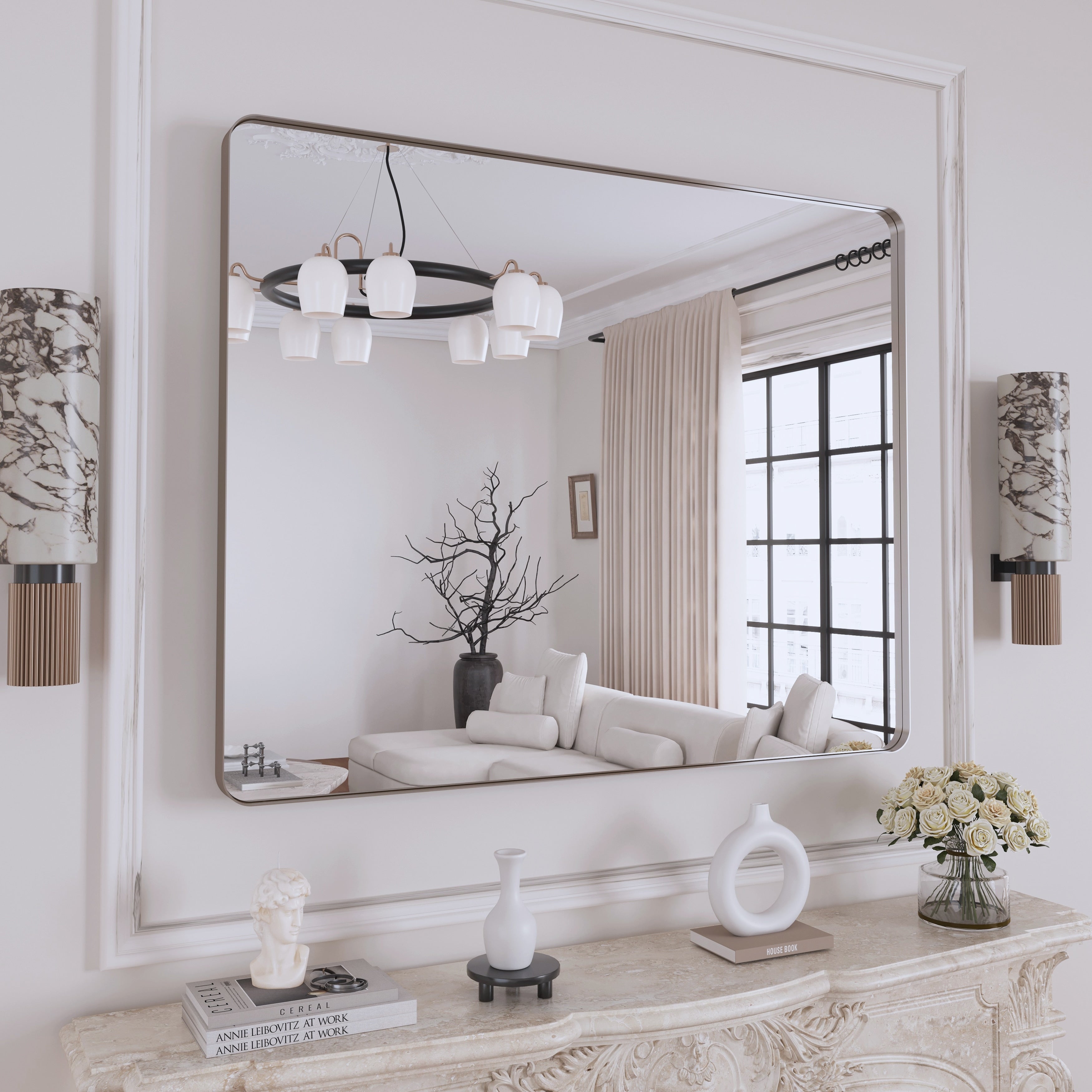 QuivaraView Rectangular Aluminum Framed Bathroom Vanity Mirror