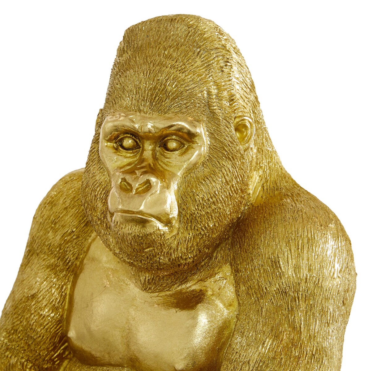 Polystone Gorilla Decorative Sculpture - Gold - Roche River Decor