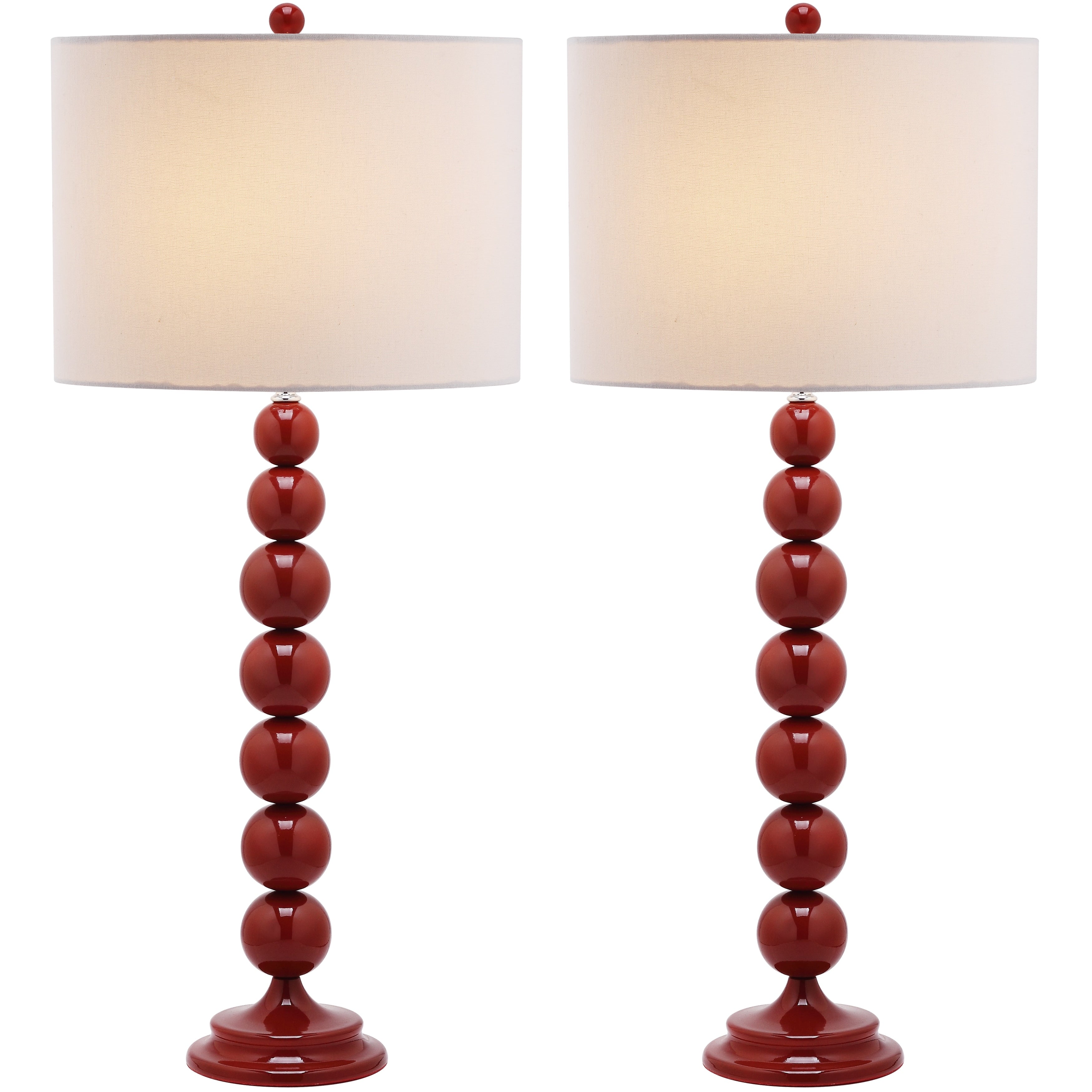 SAFAVIEH Lighting Mechelle 31-inch Stacked Ball White Table Lamp (Set of 2) - 14x14x31.5 - 14Wx14Dx32H