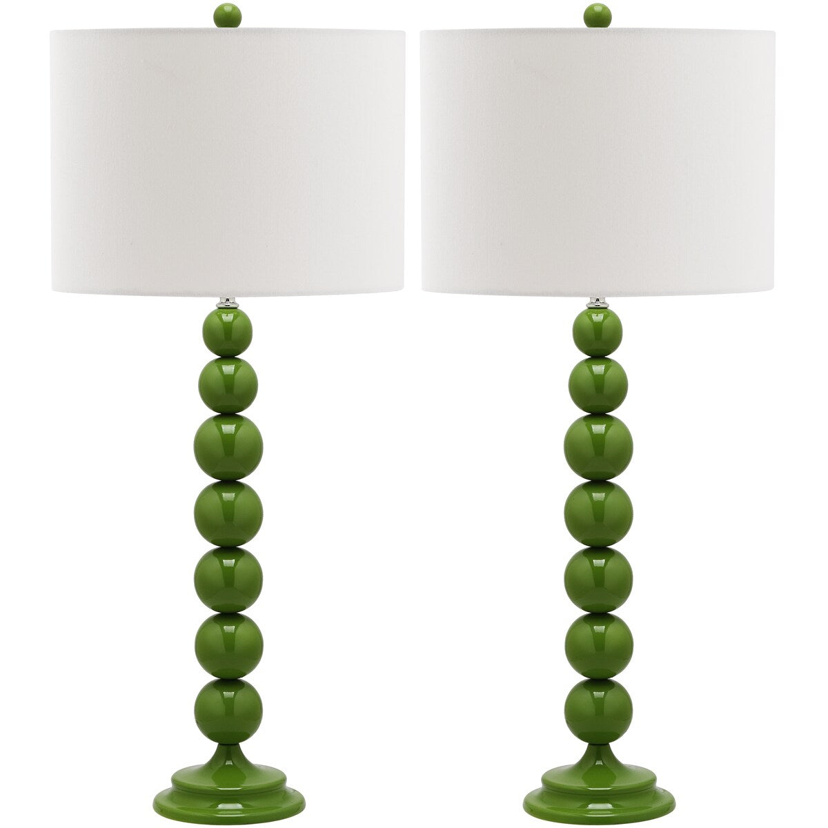 SAFAVIEH Lighting Mechelle 31-inch Stacked Ball White Table Lamp (Set of 2) - 14x14x31.5 - 14Wx14Dx32H