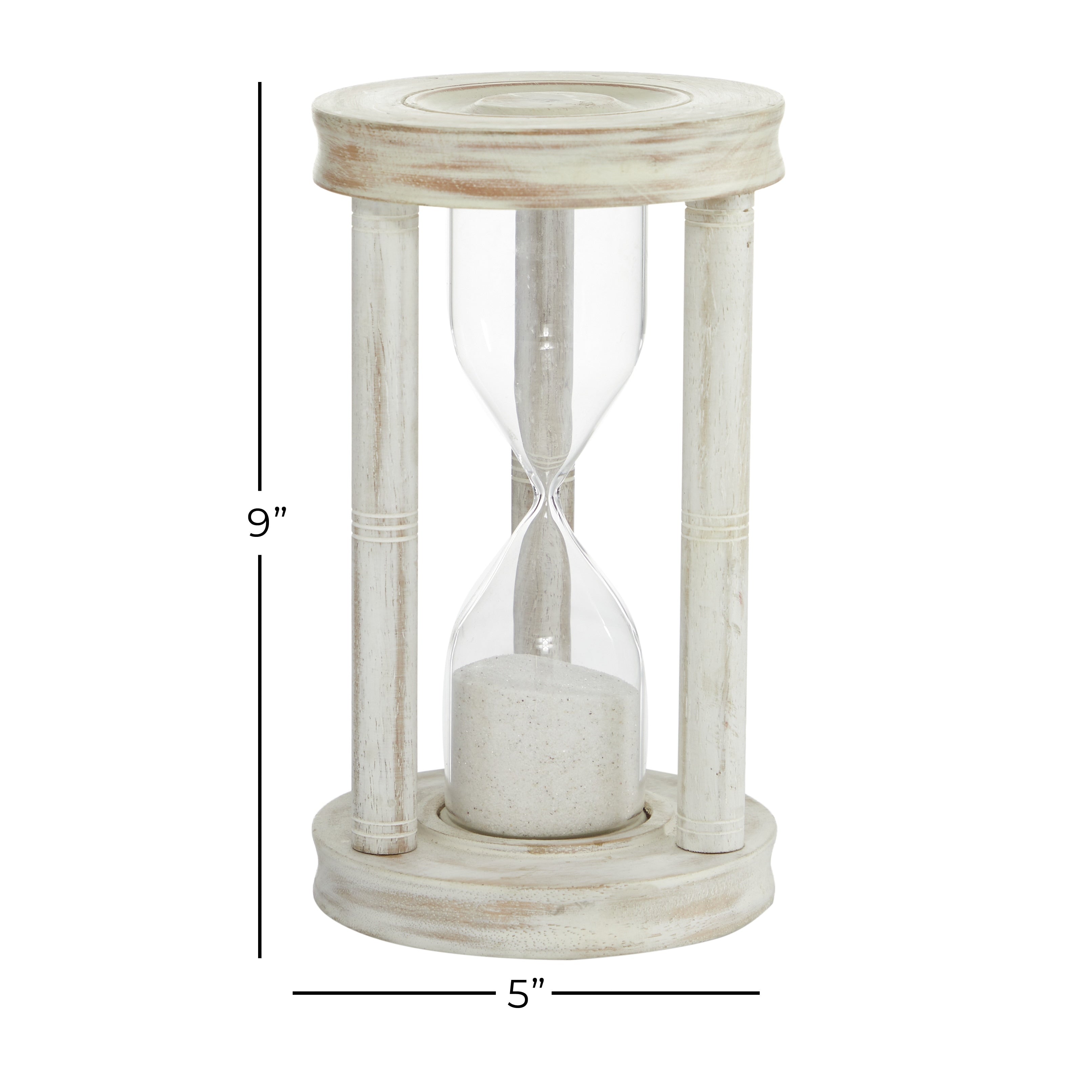 White Wood Hourglass Sand Timer