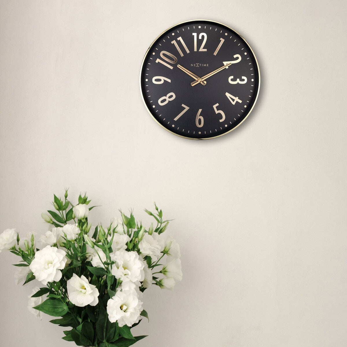 Alchemy 16 Inch Metal Wall Clock with Shiny Numbers