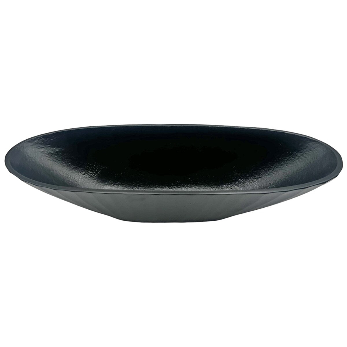 16 Inch Wide Decorative Handmade Aluminum Modern Oval Bowl - 16 x 5 x 4 in