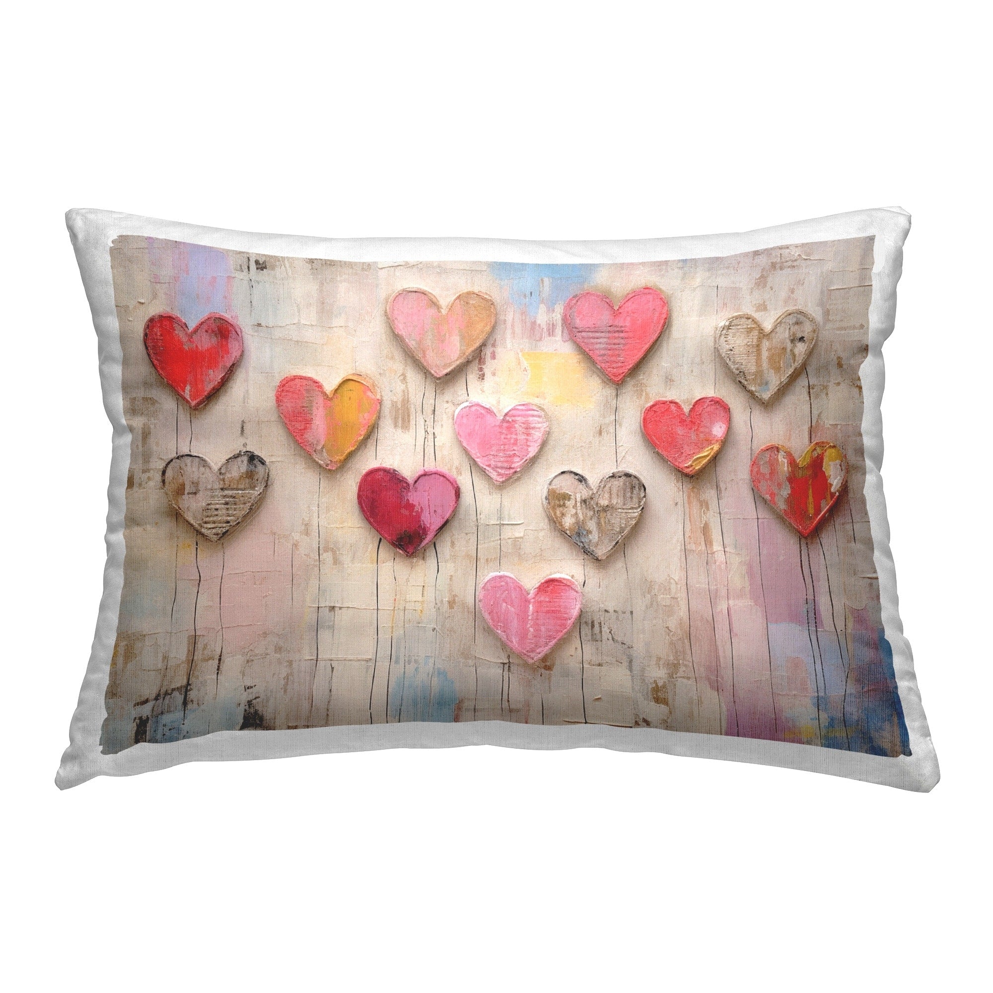 Stupell Playful Love Hearts Collage Decorative Printed Throw Pillow Design by LSR Design Studio