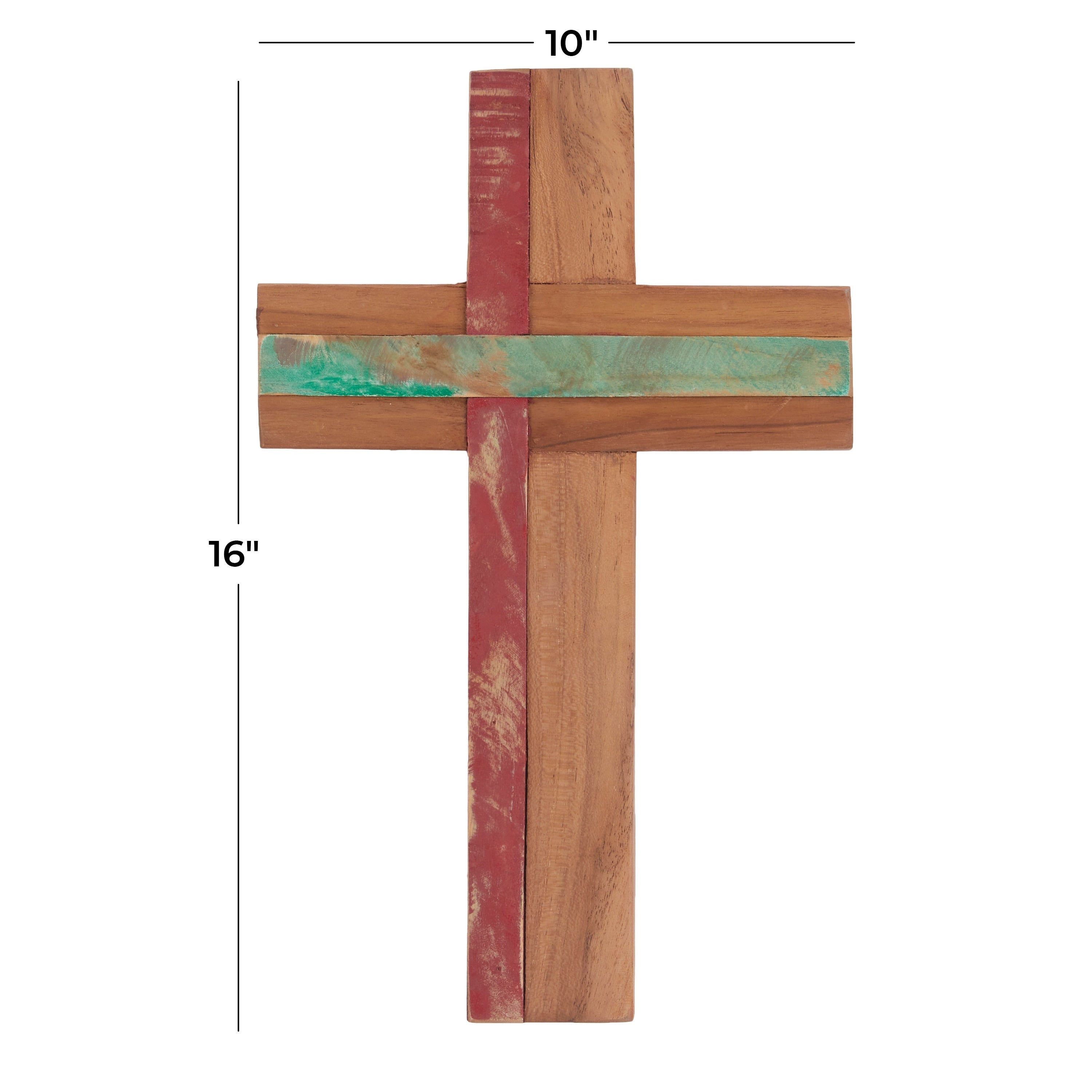 Brown Wood Rustic Wall Decor Cross 16 x 10 - 10 x 4 x 18