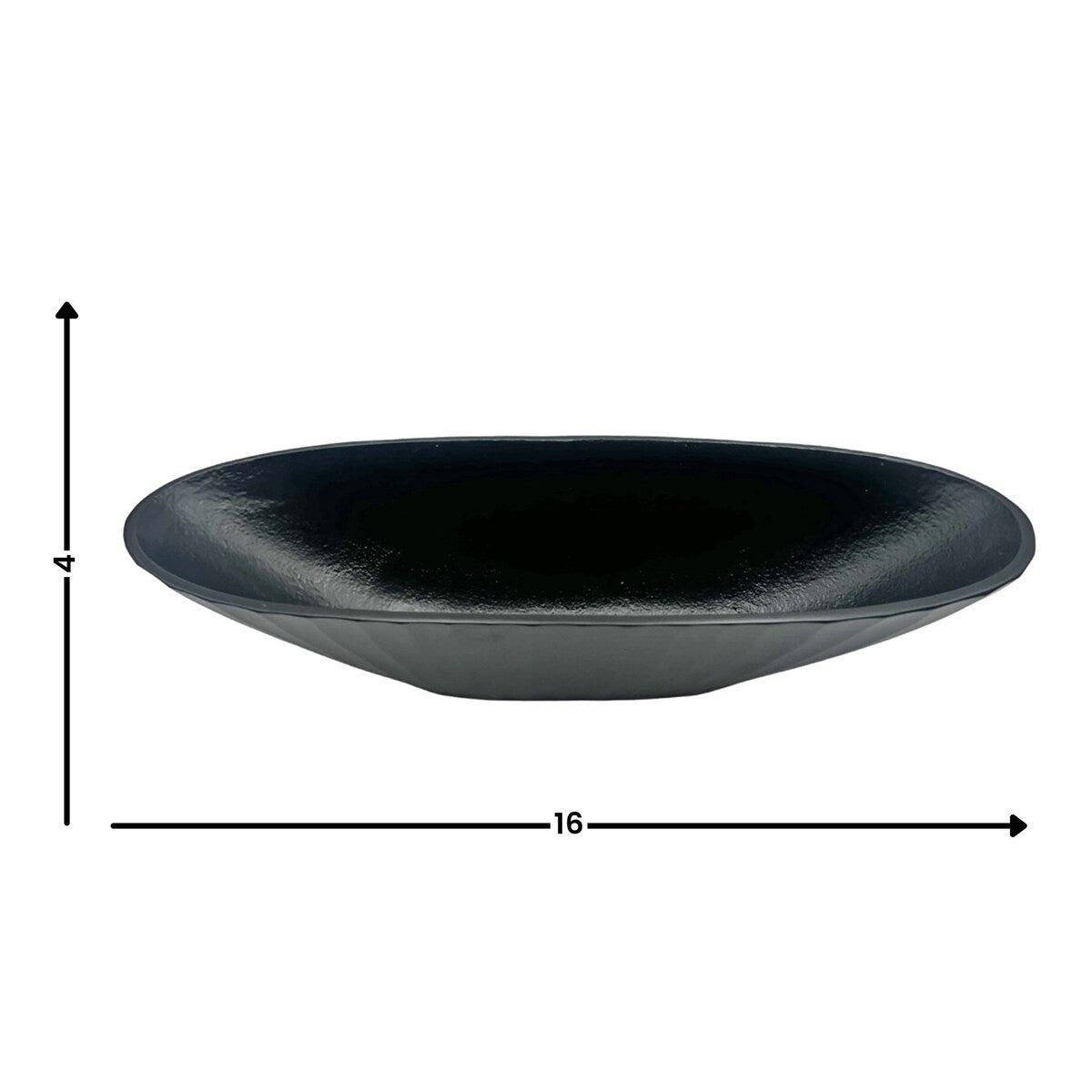 16 Inch Wide Decorative Handmade Aluminum Modern Oval Bowl - 16 x 5 x 4 in