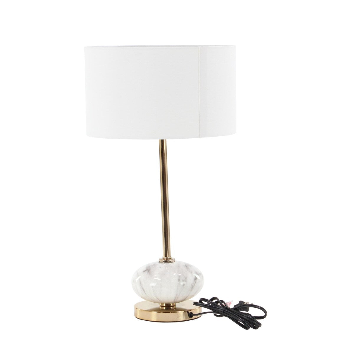 Ceramic Room Buffet Lamp with Marble Inspired Base - Gold - Roche River Decor