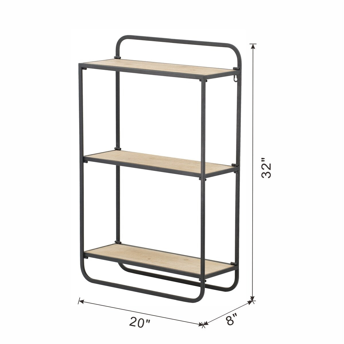 Three-Tier Wood Wall Shelf