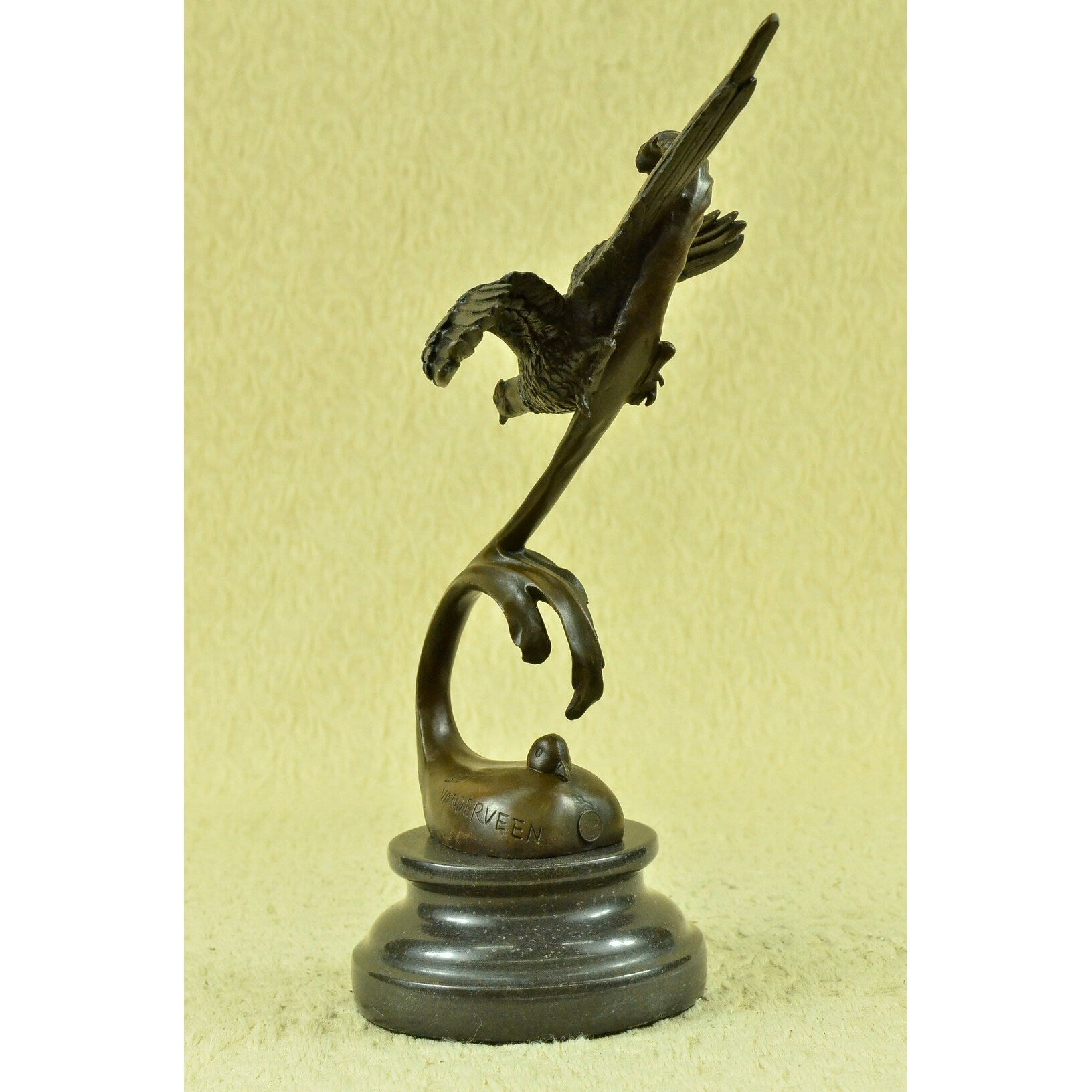 Pheasant And Dove Love Bird Bronze Sculpture Art Deco Figurine