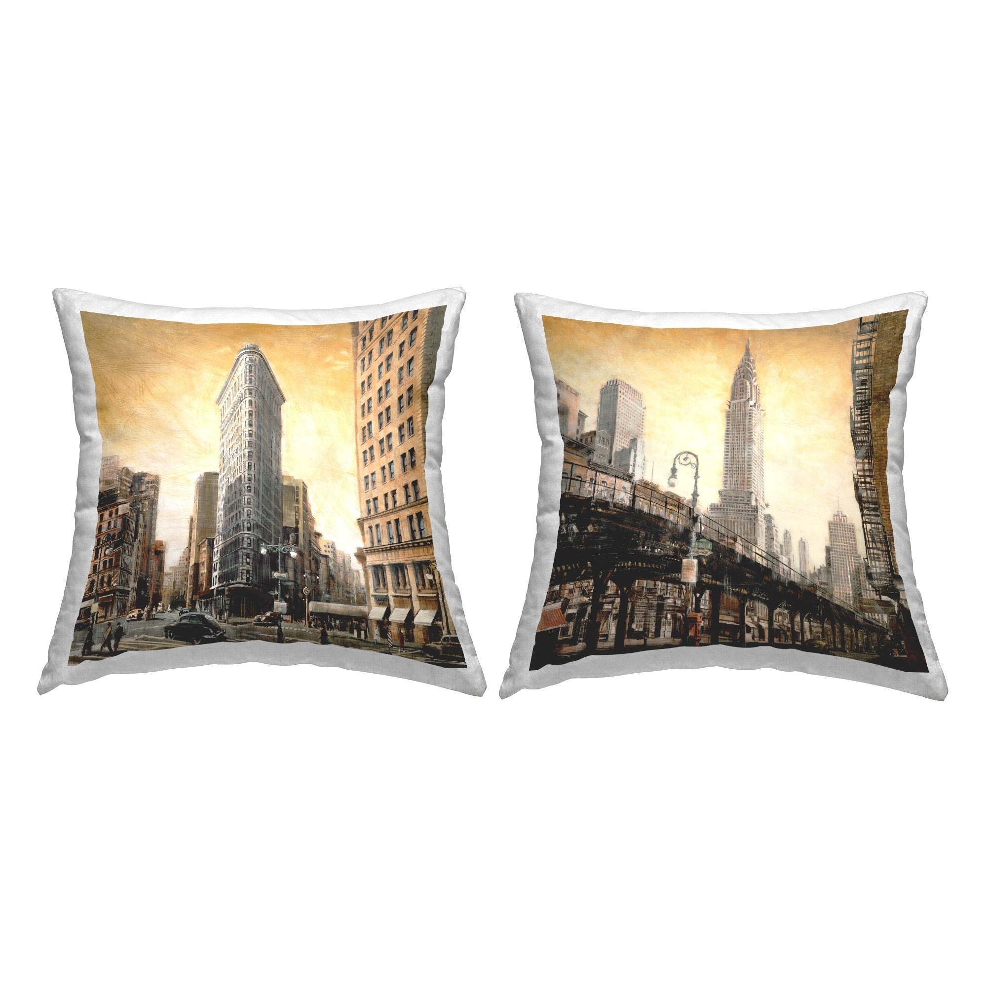 Stupell Industrial City Towers Decorative Printed Throw Pillow Design by Matthew Daniels (Set of 2)