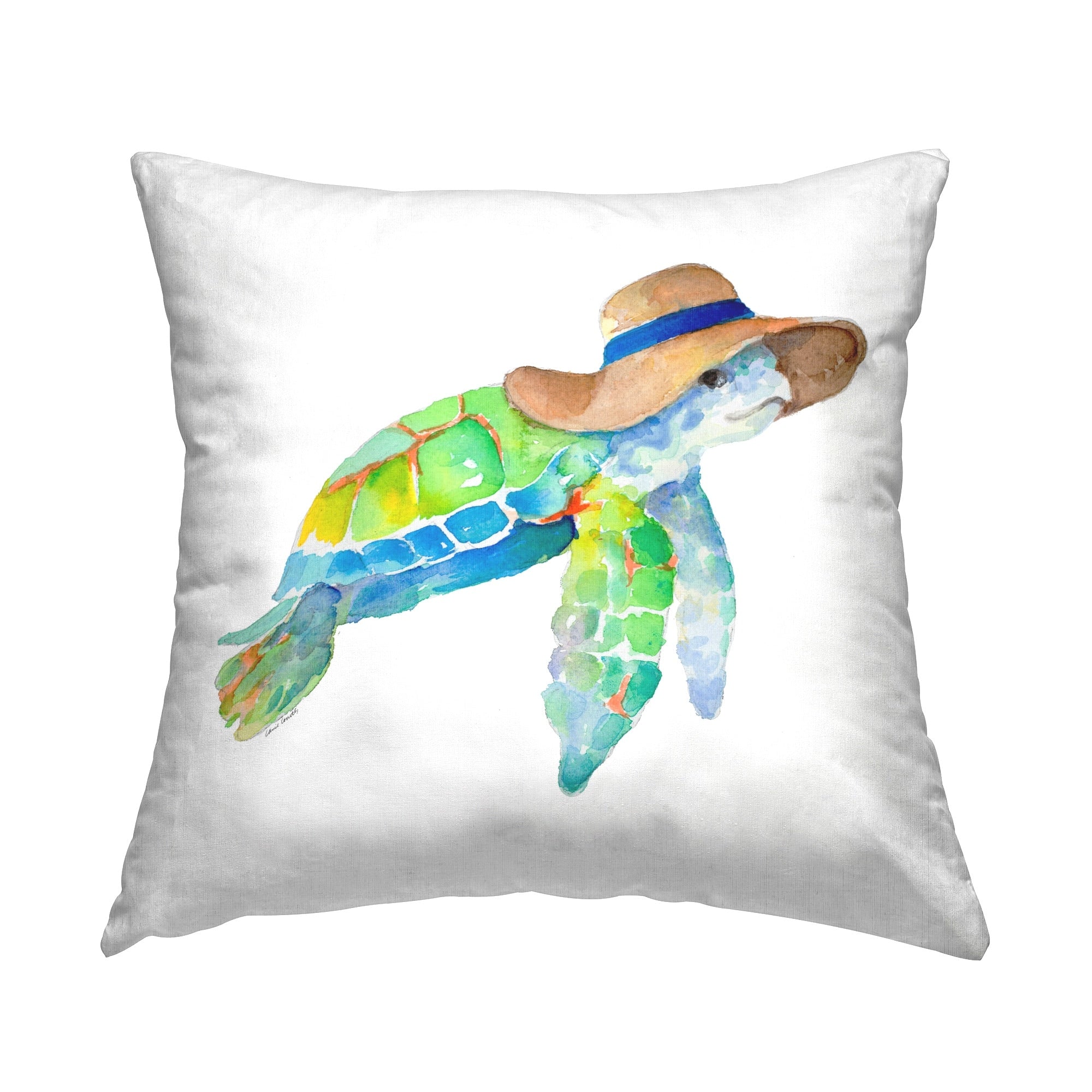 Stupell Beach Ready Turtle Decorative Printed Throw Pillow Design by Lanie Loreth