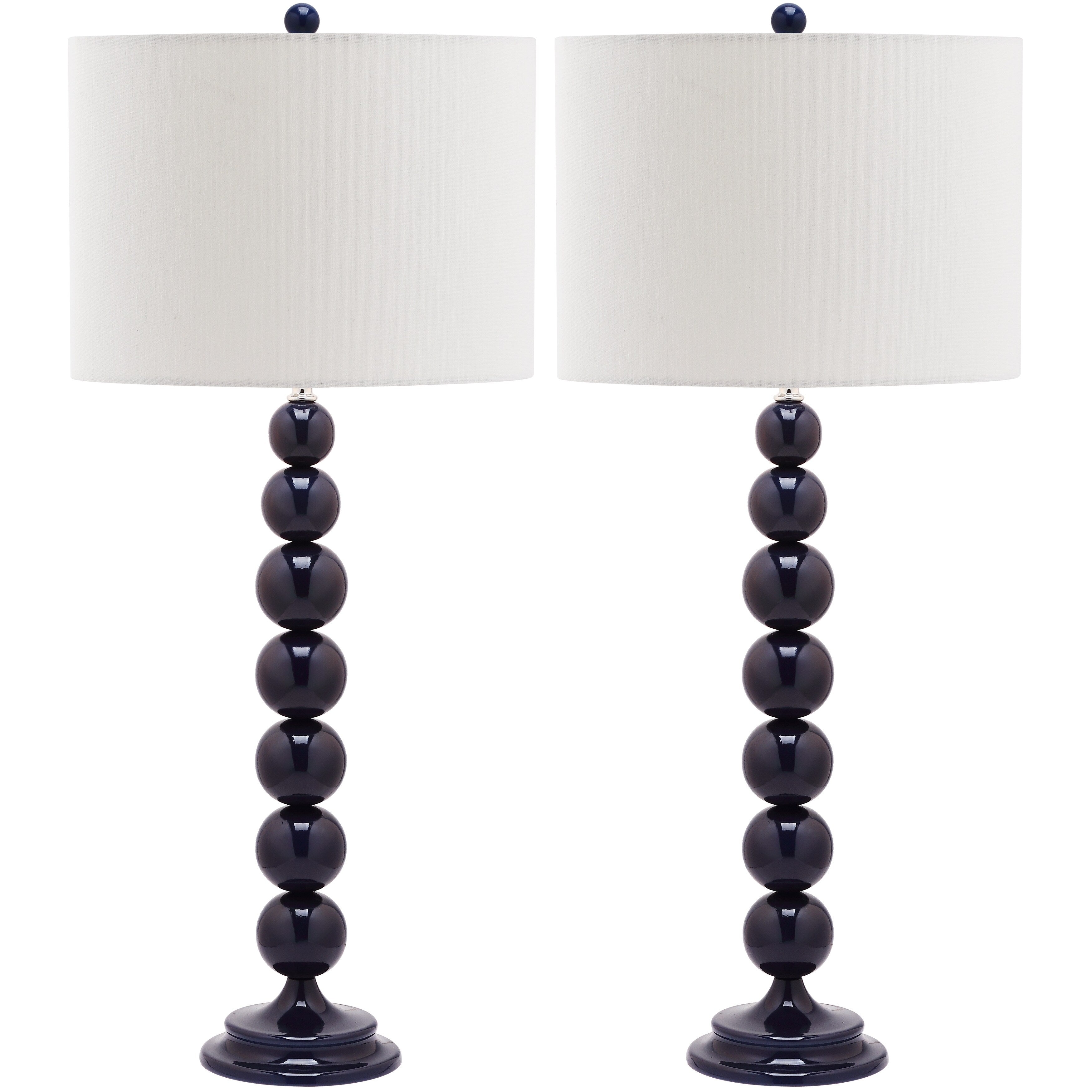 SAFAVIEH Lighting Mechelle 31-inch Stacked Ball White Table Lamp (Set of 2) - 14x14x31.5 - 14Wx14Dx32H