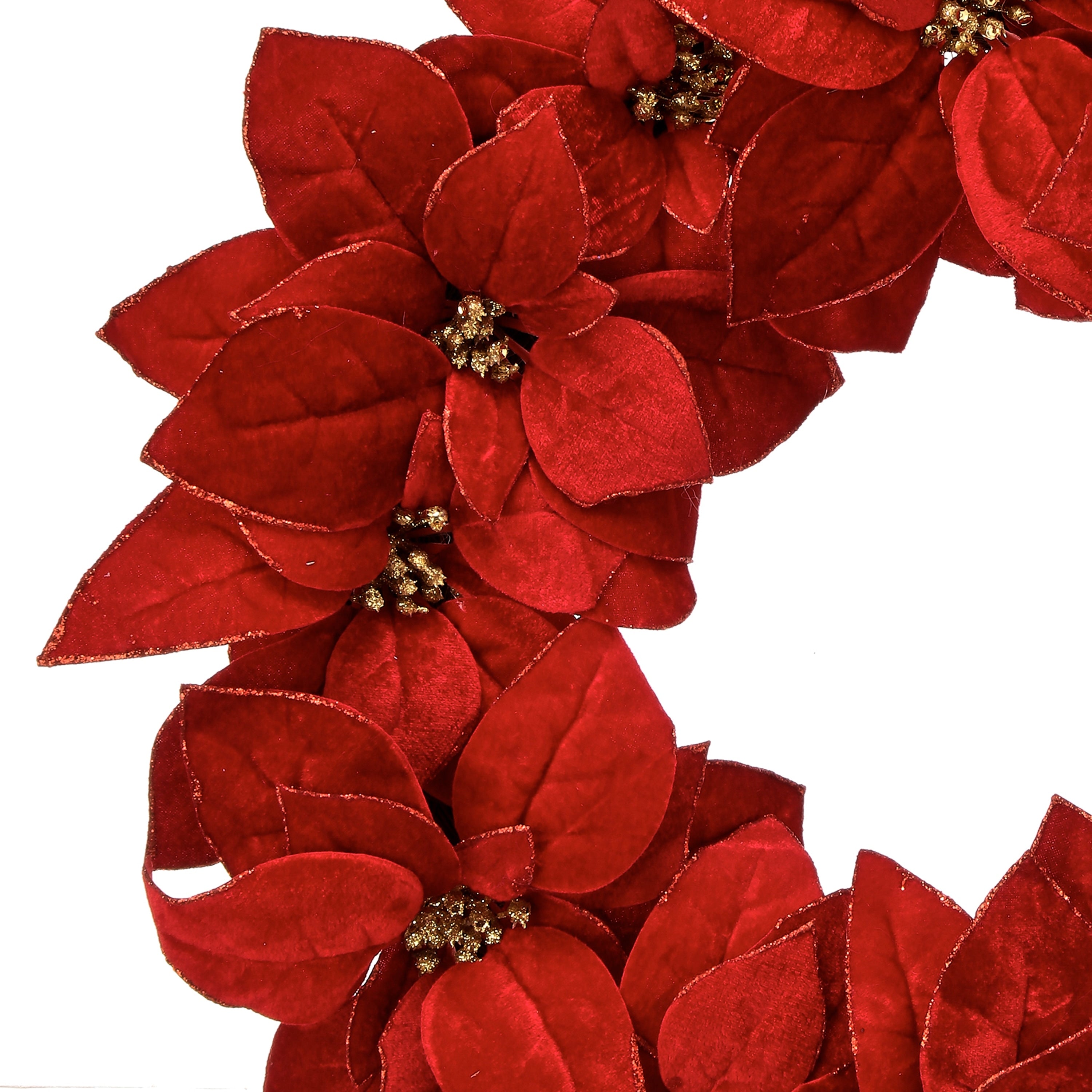 24 Glitter Poinsettia Wreath - 24