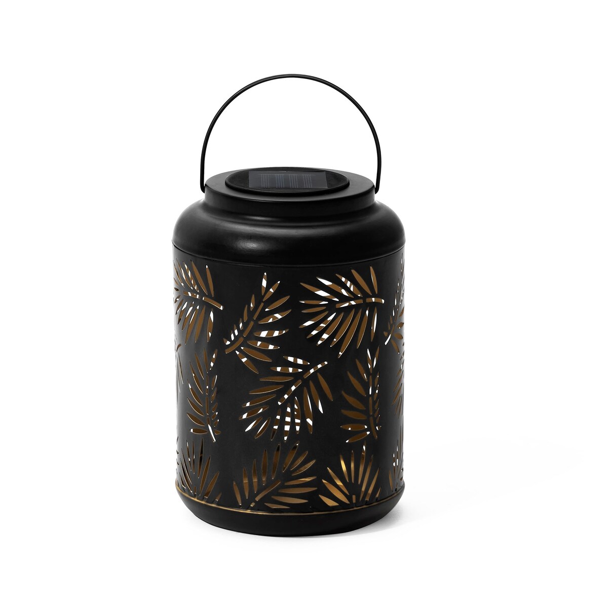 Glitzhome Modern Metal Outdoor Hanging Lantern with Solar Lights