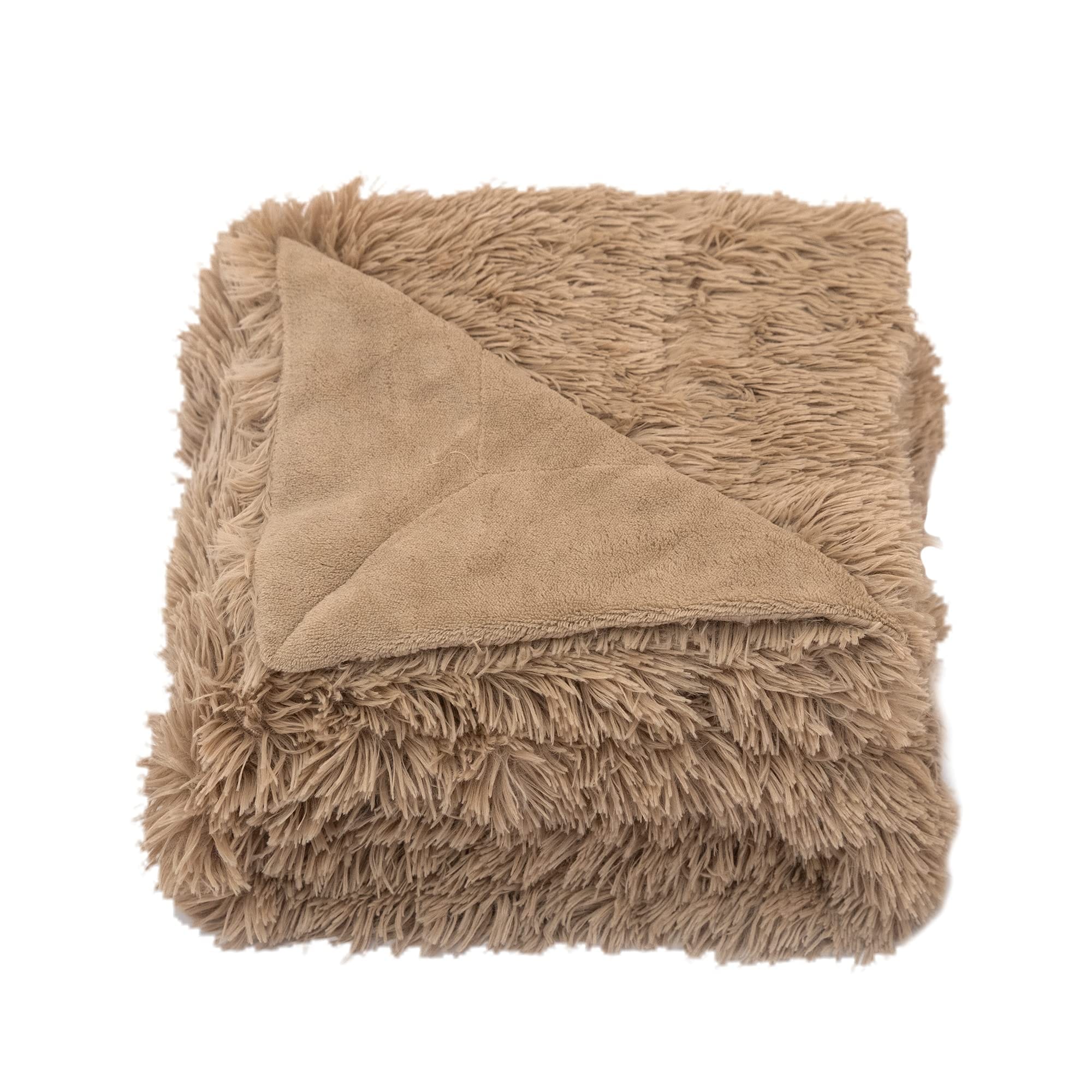 Cheer Collection Reversible Faux Fur Accent Throw Blanket