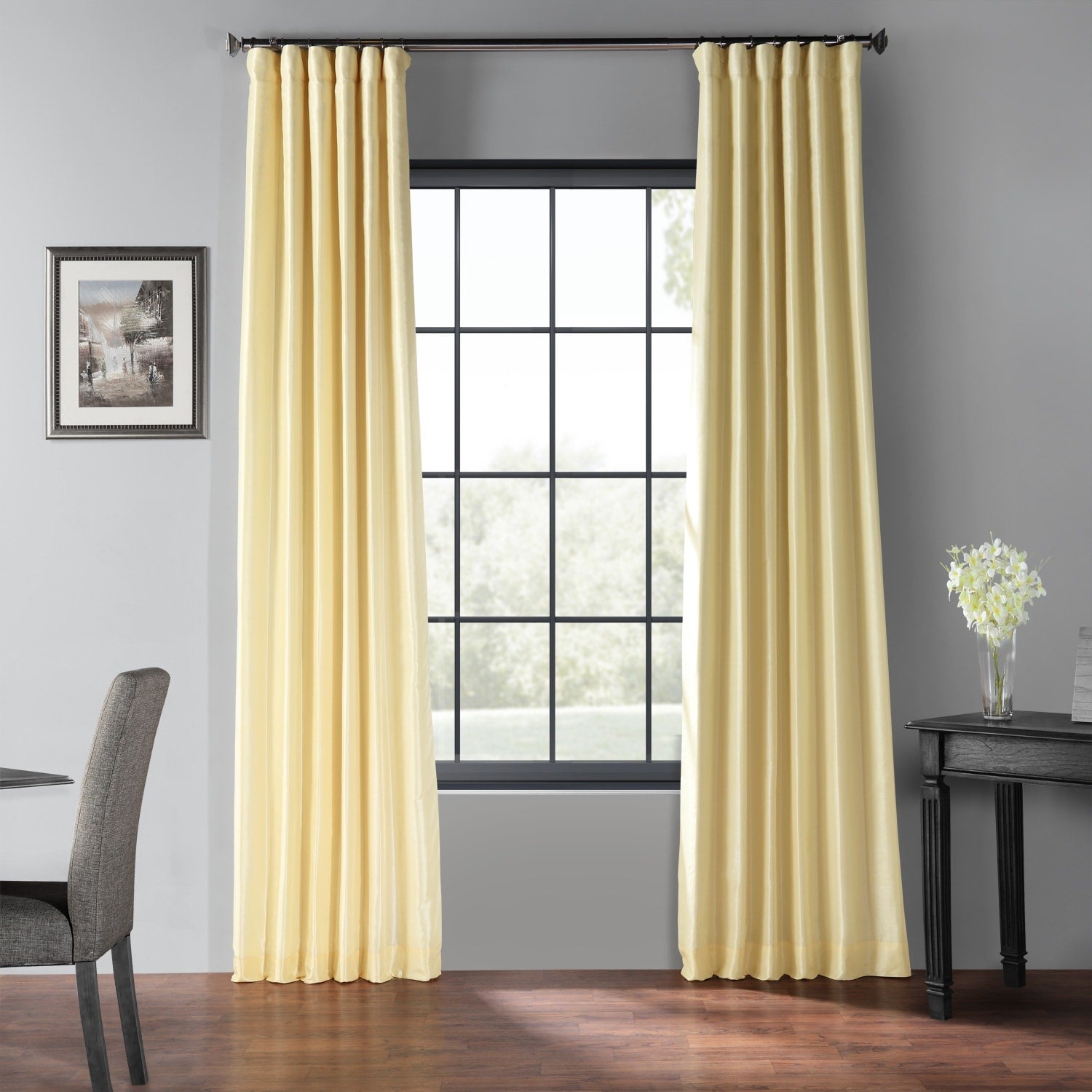 Exclusive Fabrics Textured Faux Dupioni Silk Thermal Blackout Curtains (1 Panel)