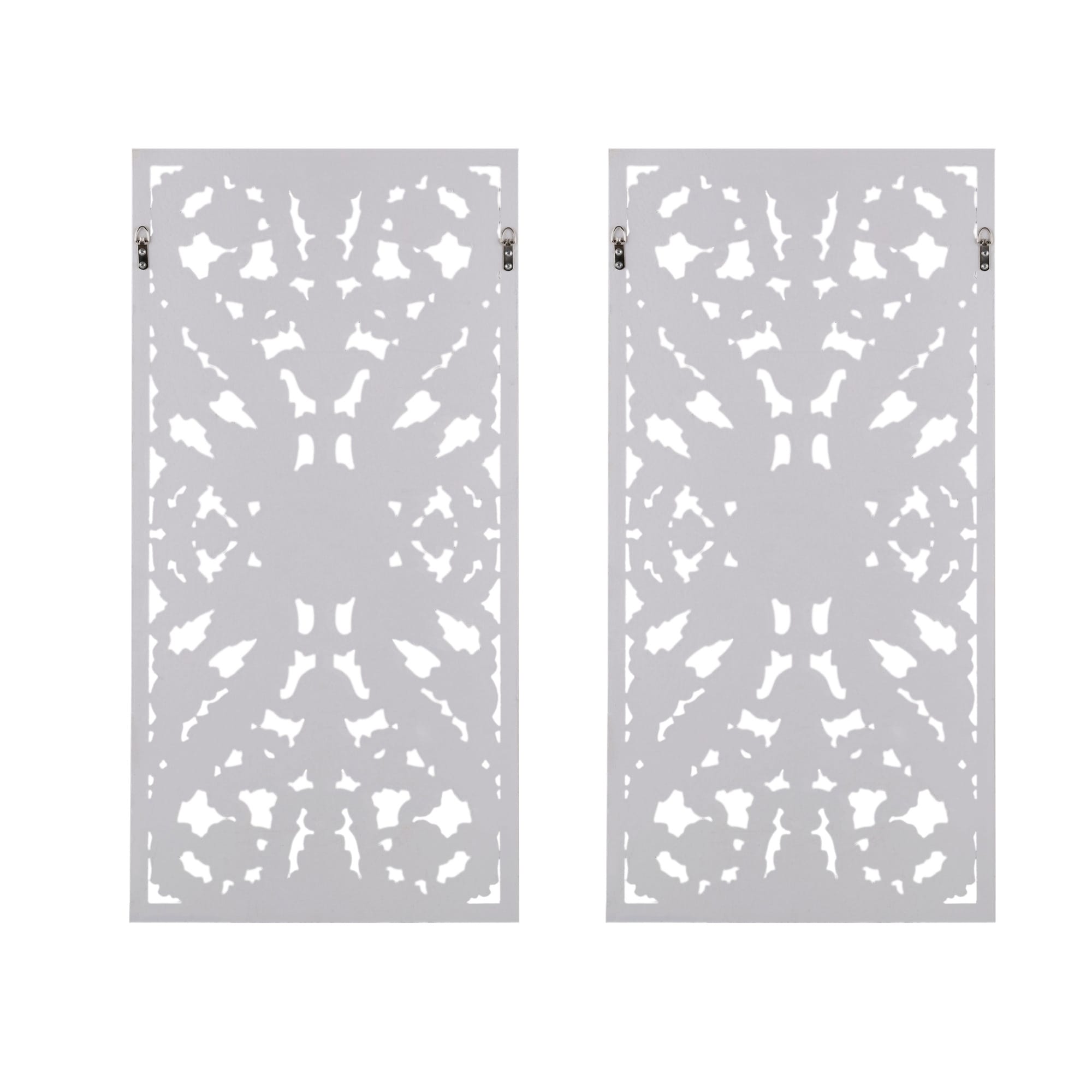 Madison Park Botanical Distressed Carved Wood Wall Décor (Set of 2)