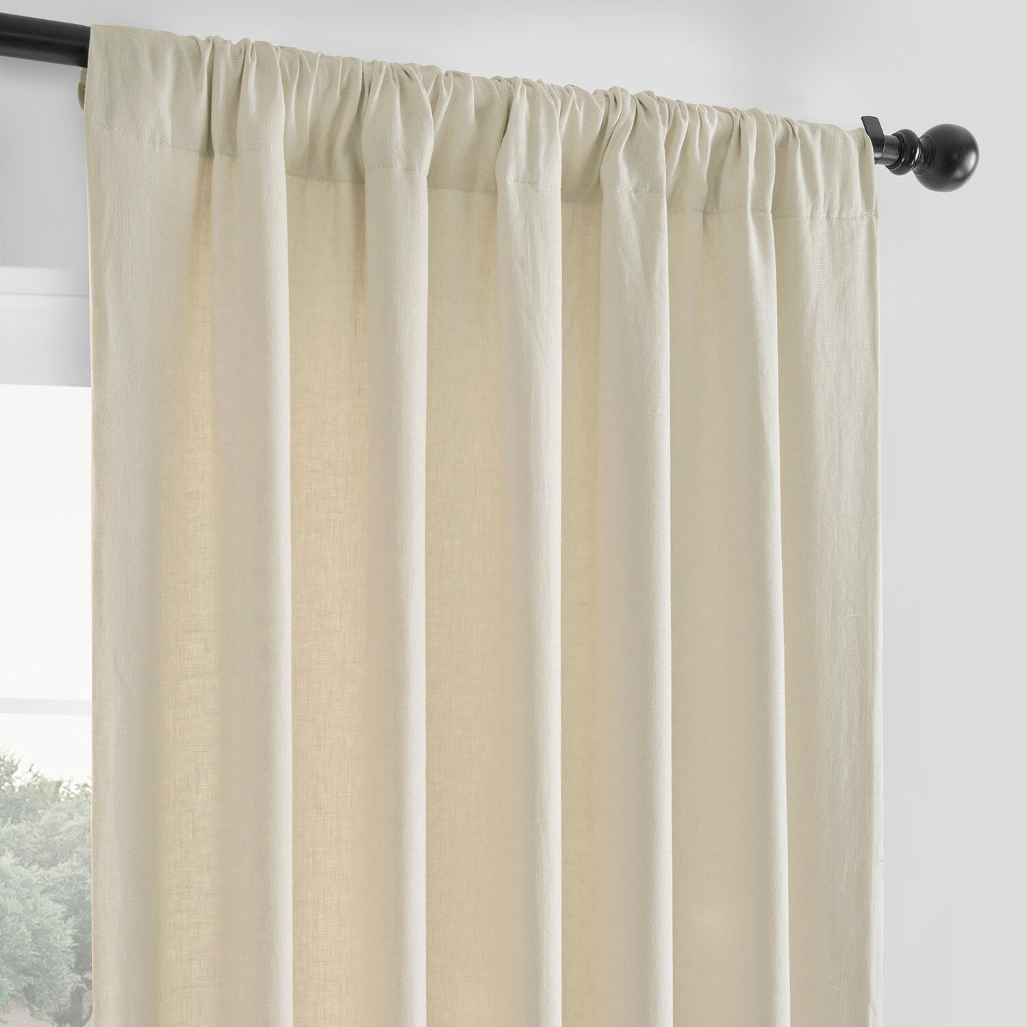 Exclusive Fabrics French Linen Room Darkening Curtains Panel - Elegant luxurious Drapes (1 Panel)