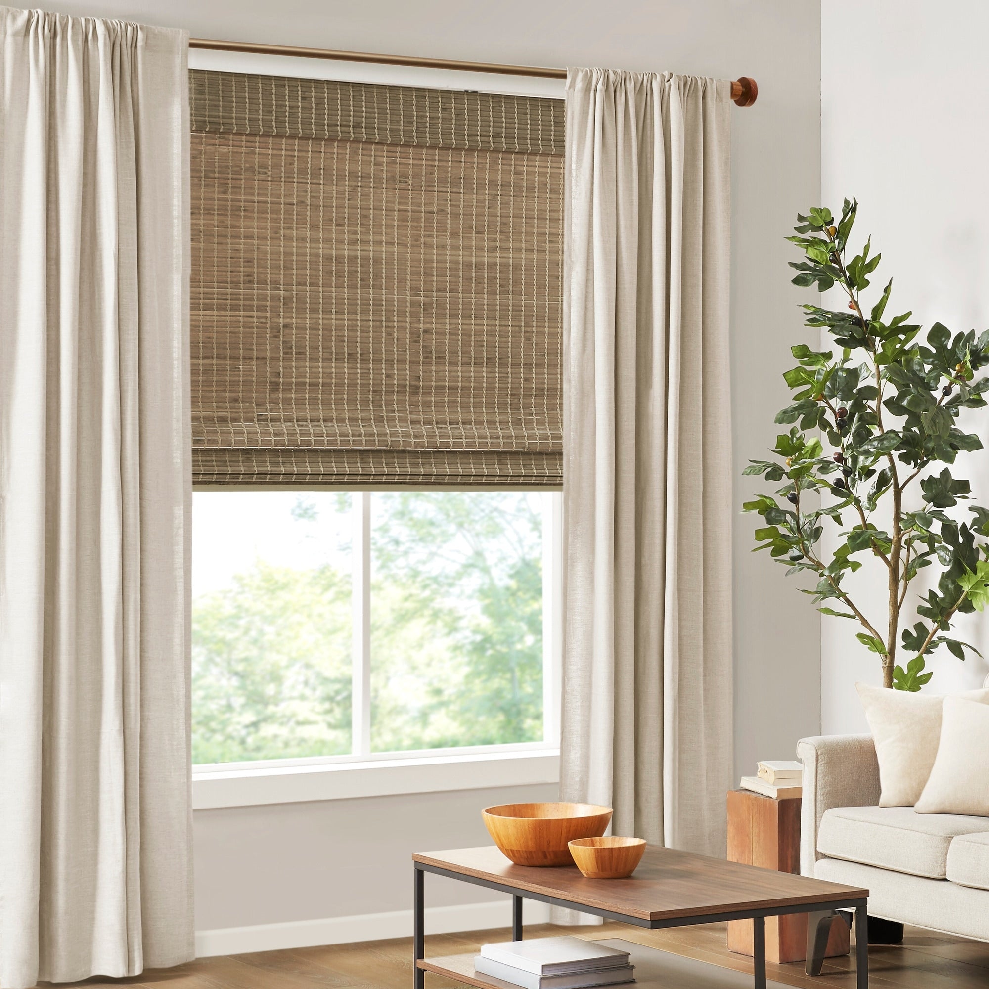 Madison Park Lyndon Bamboo Light Filtering Roman Shade