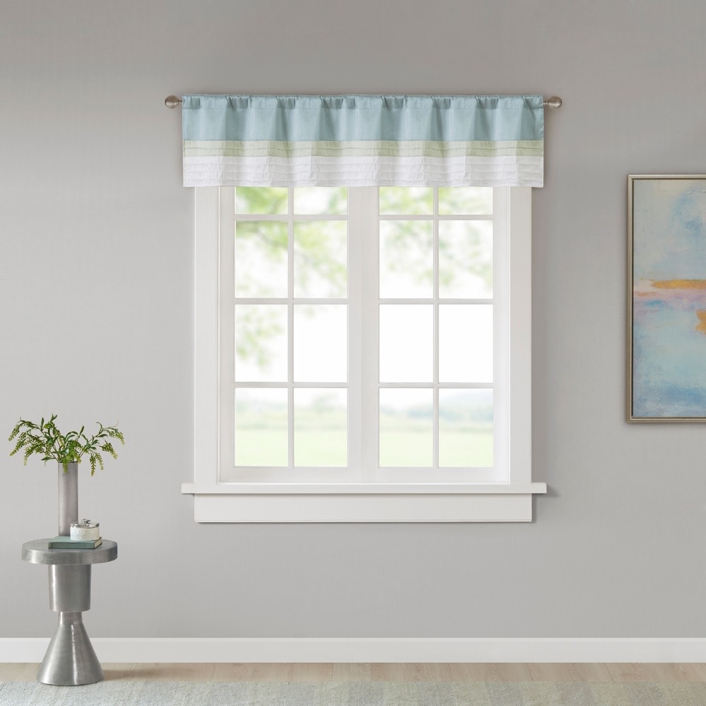 Madison Park Chester Pieced and Pintuck Lined Window Valance