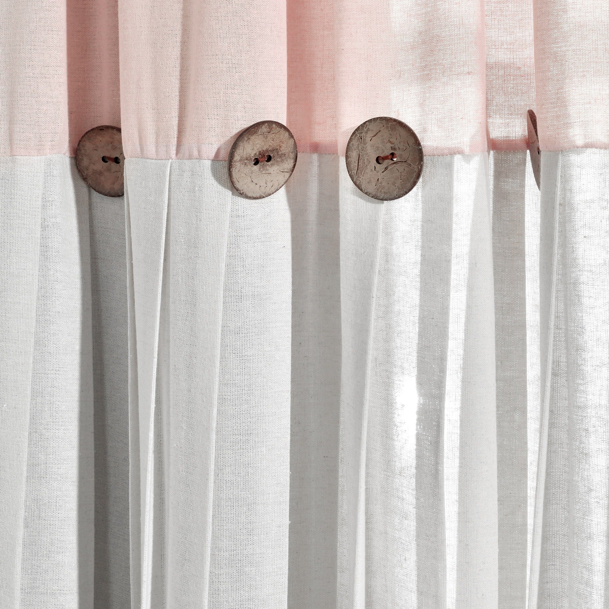 Lush Decor Linen Button Single Panel Window Curtain